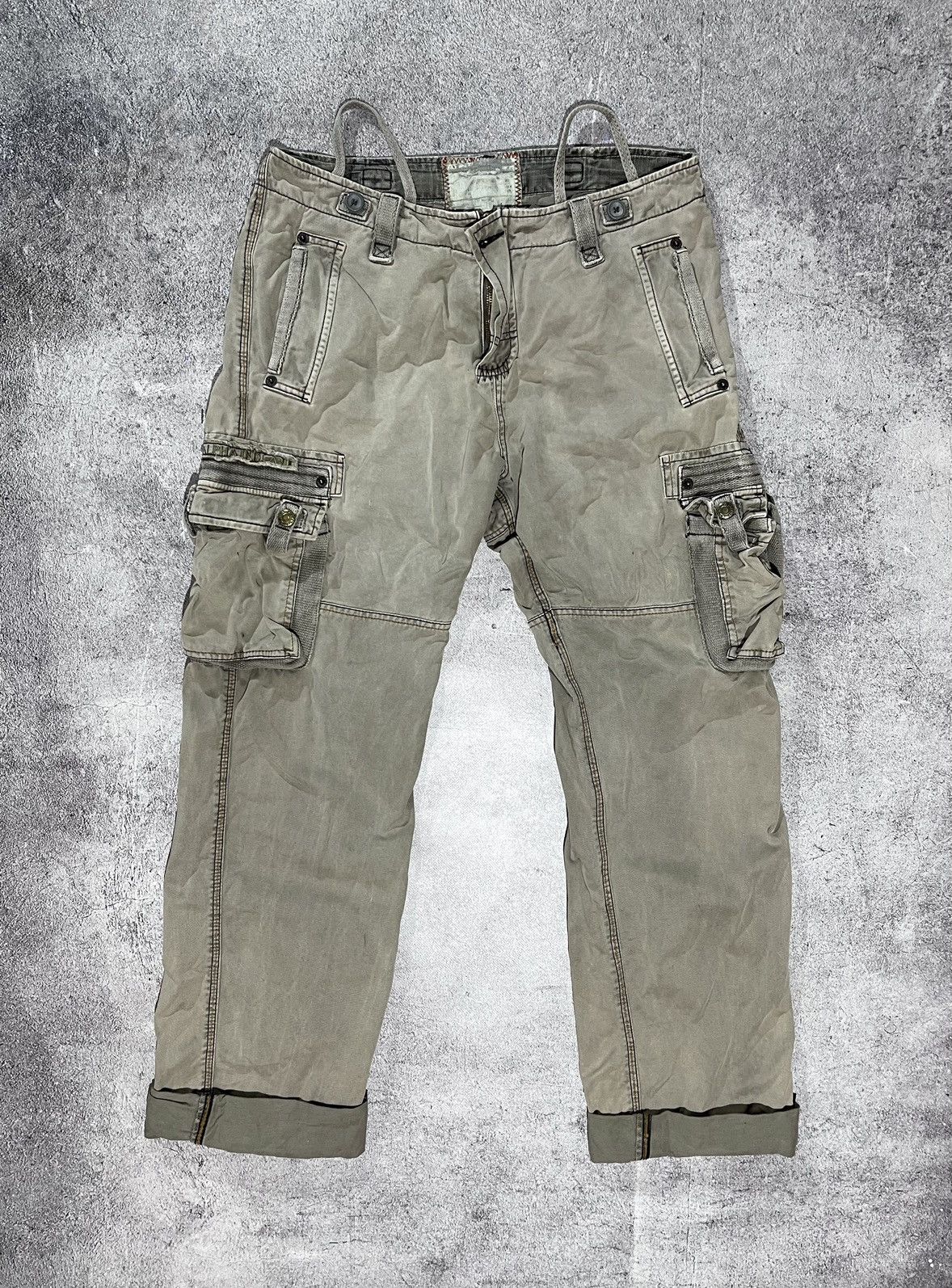 Image of Alpha Industries x Military Vintage Alpha Ind Cargo Multipocket Military Pants Size 33 in Grey