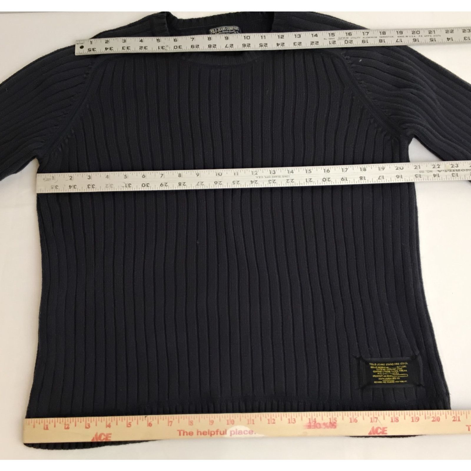Polo Ralph Lauren Polo Jeans Company Crew Neck Sweater Men's M Navy Blue Size US M / EU 48-50 / 2 - 9 Thumbnail