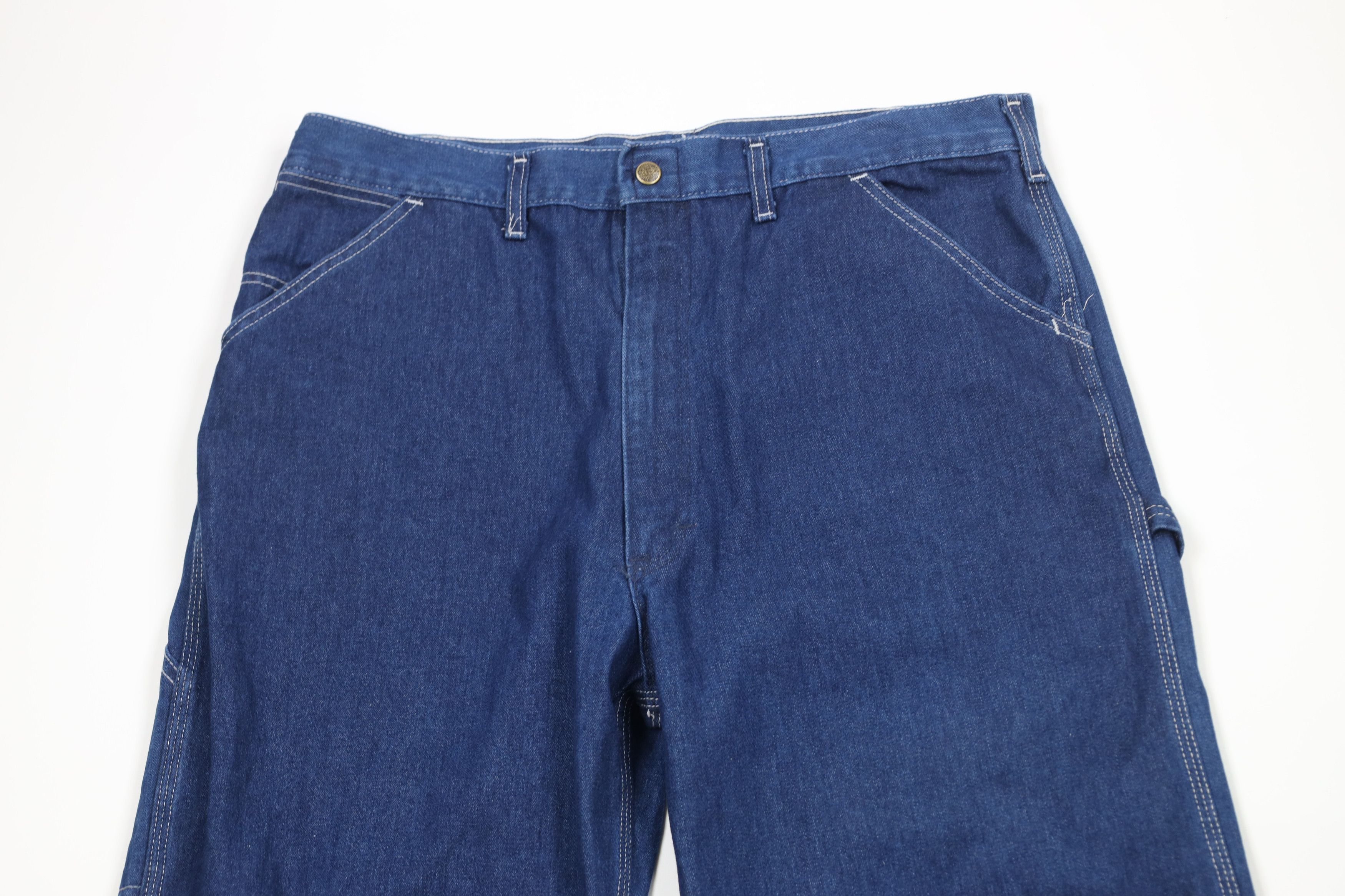Vintage Vintage 70s 80s Streetwear Wide Leg Dungaree Denim Jeans USA Size US 36 / EU 52 - 2 Thumbnail