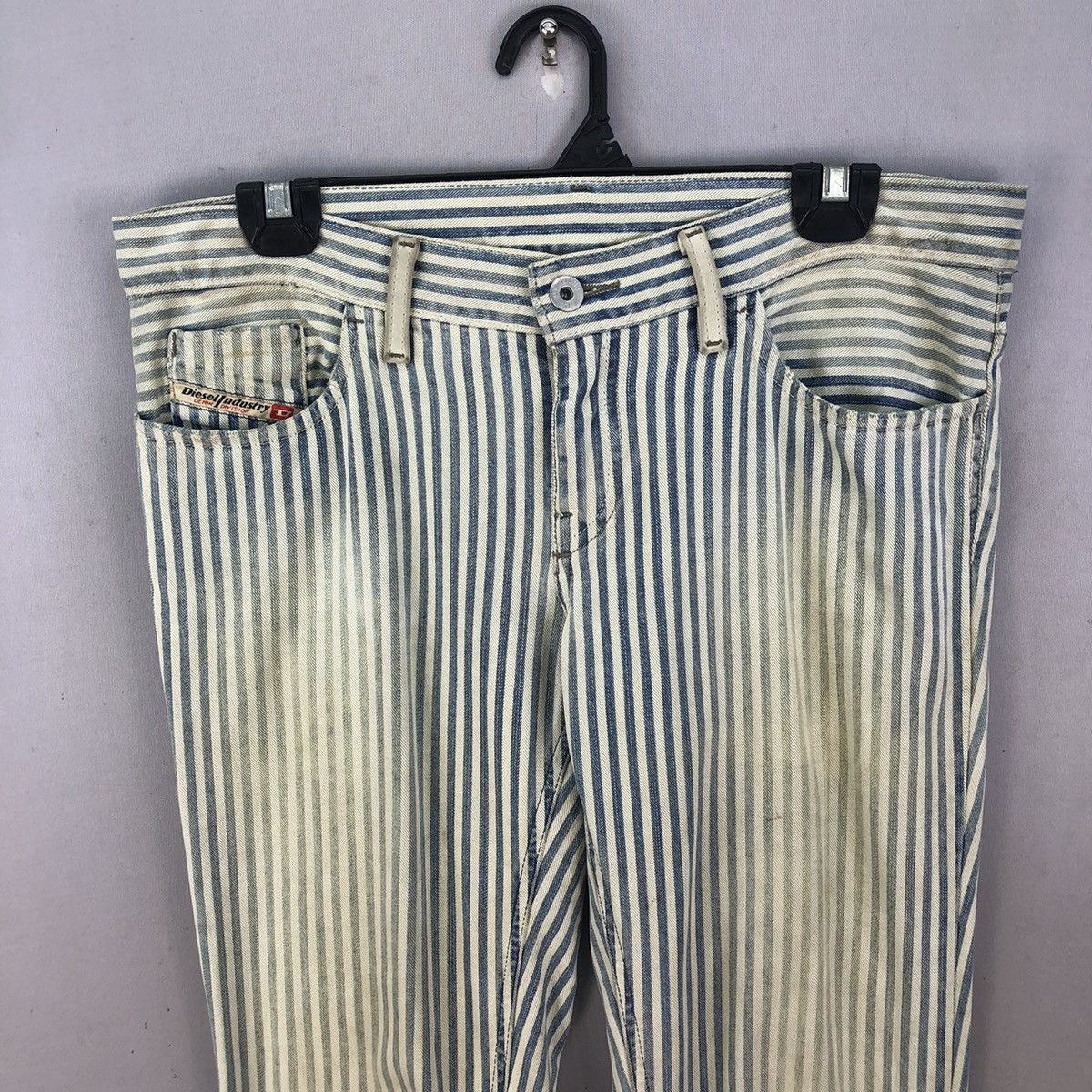 Diesel Archive 1990s Diesel Low Rise Hickory Faded Jeans Size 32" / US 10 / IT 46 - 2 Thumbnail