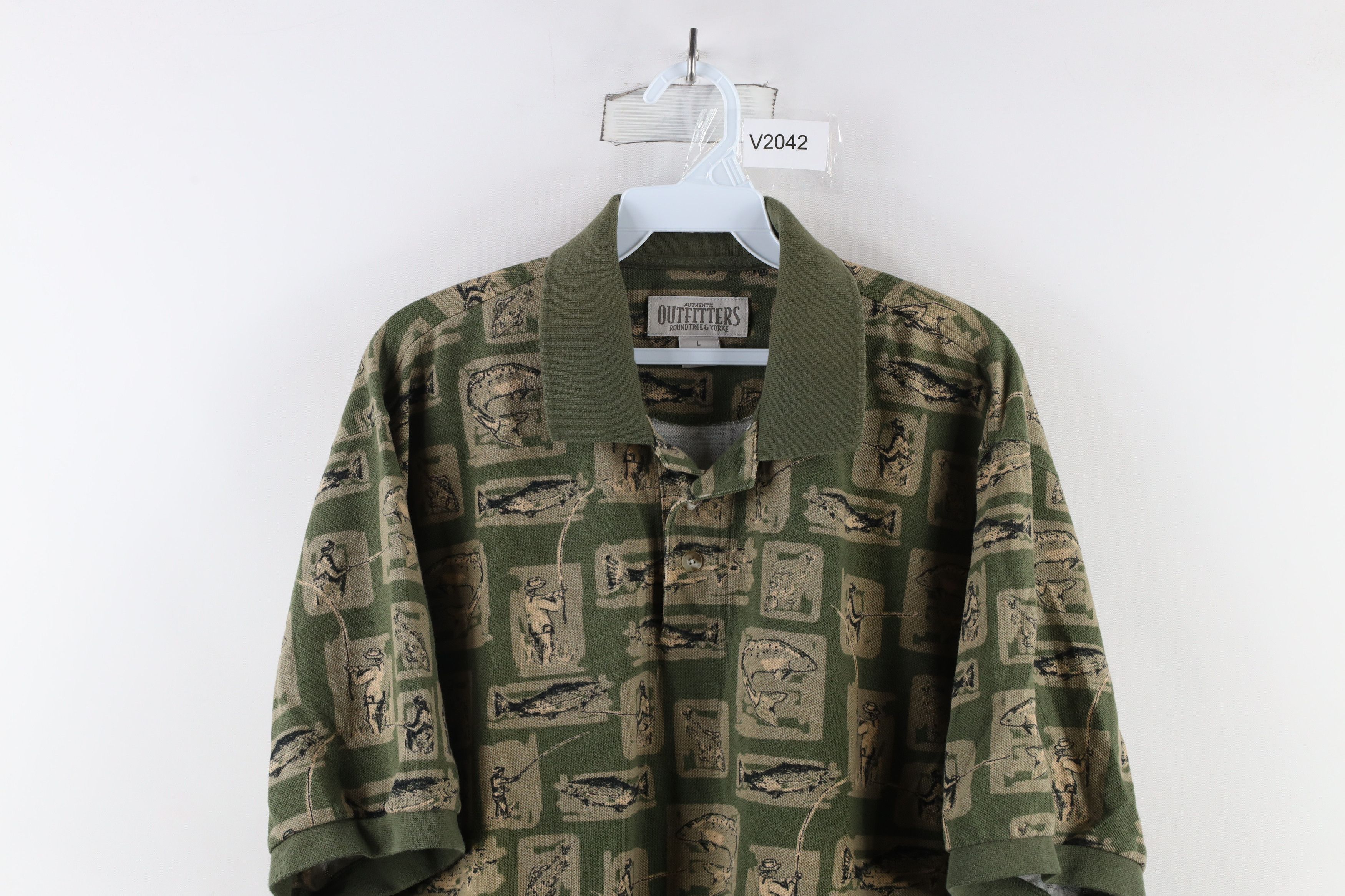 Vintage Vintage 90s Streetwear Fish All Over Print Golf Polo Shirt Size US L / EU 52-54 / 3 - 2 Thumbnail