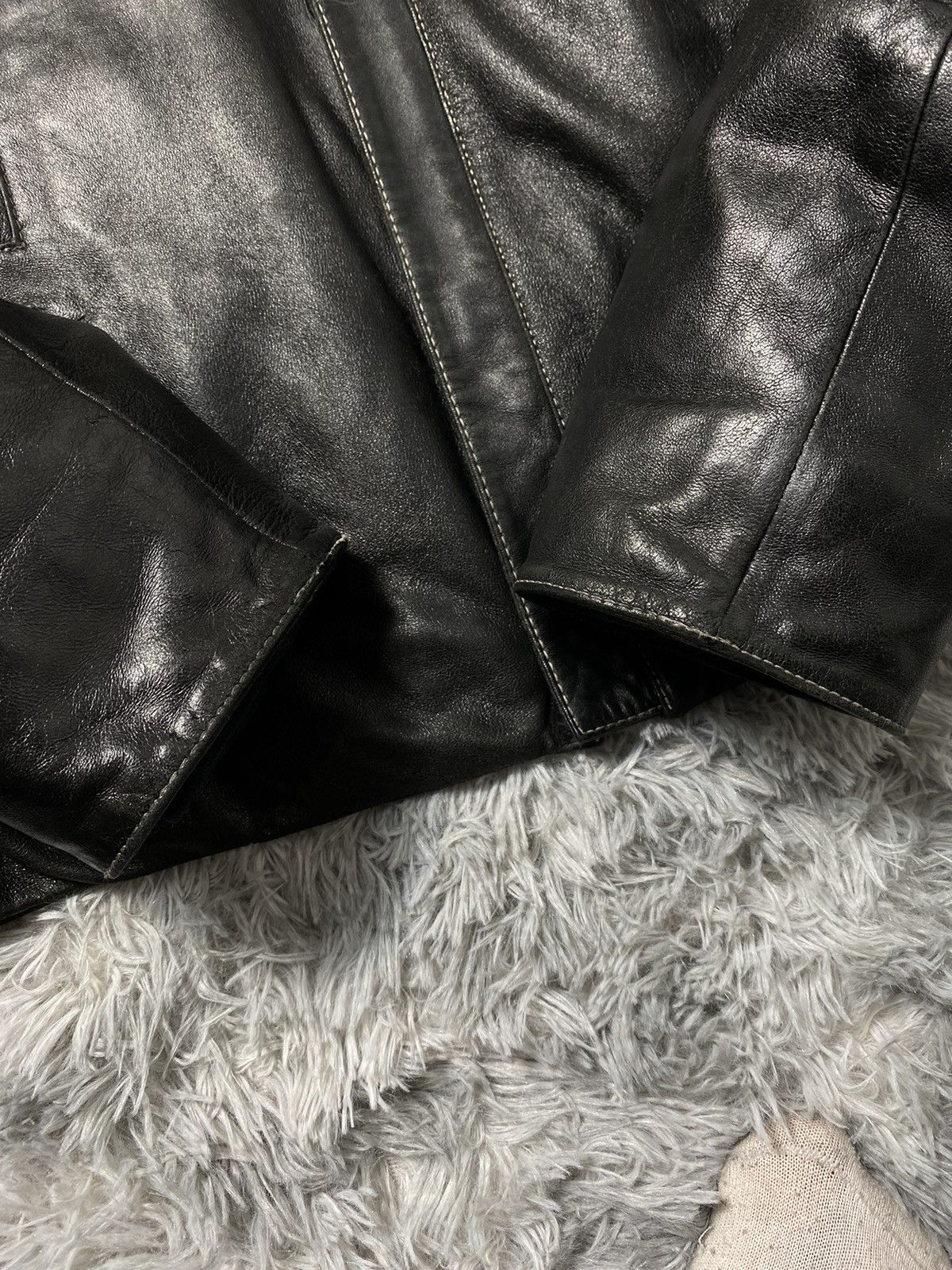 GF Ferre Gianfranco Ferre GF Ferre Leather Jacket with Genuine Fur Size L / US 10 / IT 46 - 12 Thumbnail