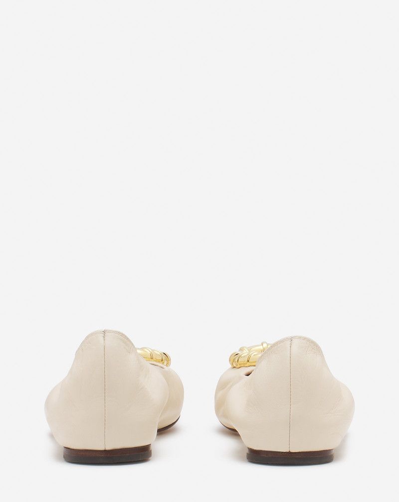 Lanvin o1y0326 Ballet Flats in Cream Size US 7 / IT 37 - 5 Thumbnail