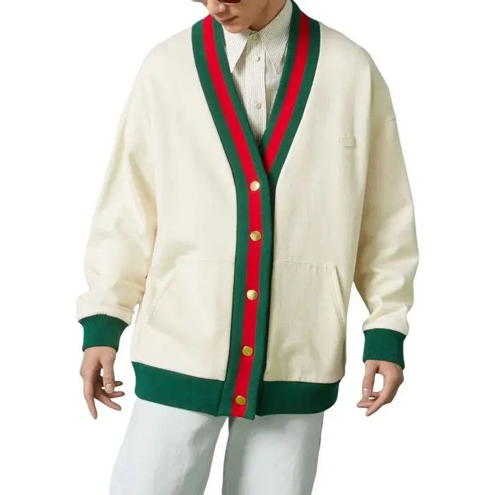 Gucci o1s1wg110925 Cotton Jersey Cardigan With Web in Multicolor Size US XXL / EU 58 / 5 - 4 Thumbnail