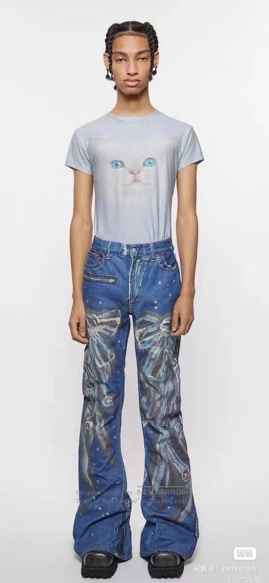 Other Acne Studios Bow Print Flared Jeans. Size 31" - 5 Thumbnail