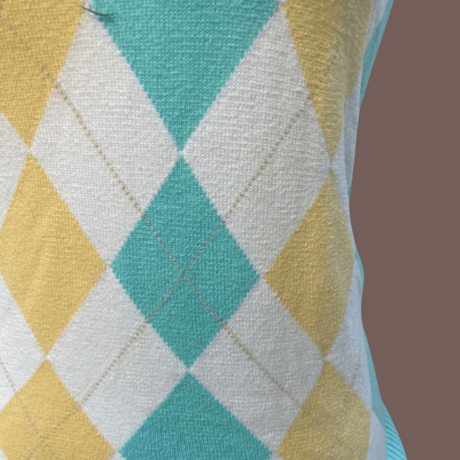 Izod VTG Knit Vest | IZOD Argyle Blue Yellow | Y2K Preppy Core Size US S / EU 44-46 / 1 - 5 Thumbnail