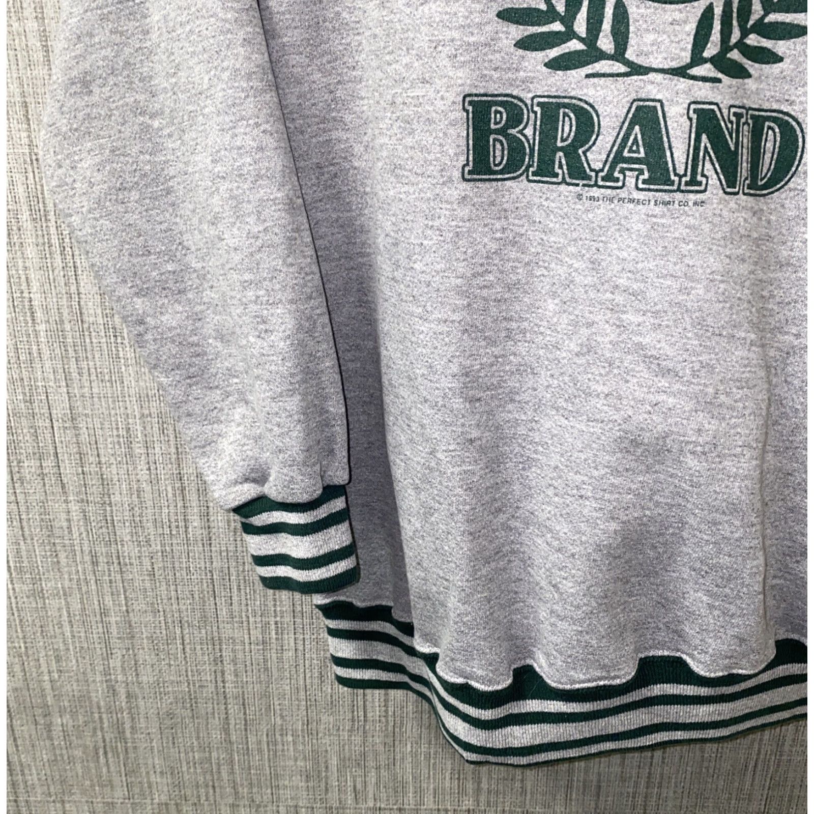 J Brand VTG Signal Sports Mens Gray/Green Sloan Brand Fleece Lined Sweatshirt Size M Size US M / EU 48-50 / 2 - 3 Thumbnail