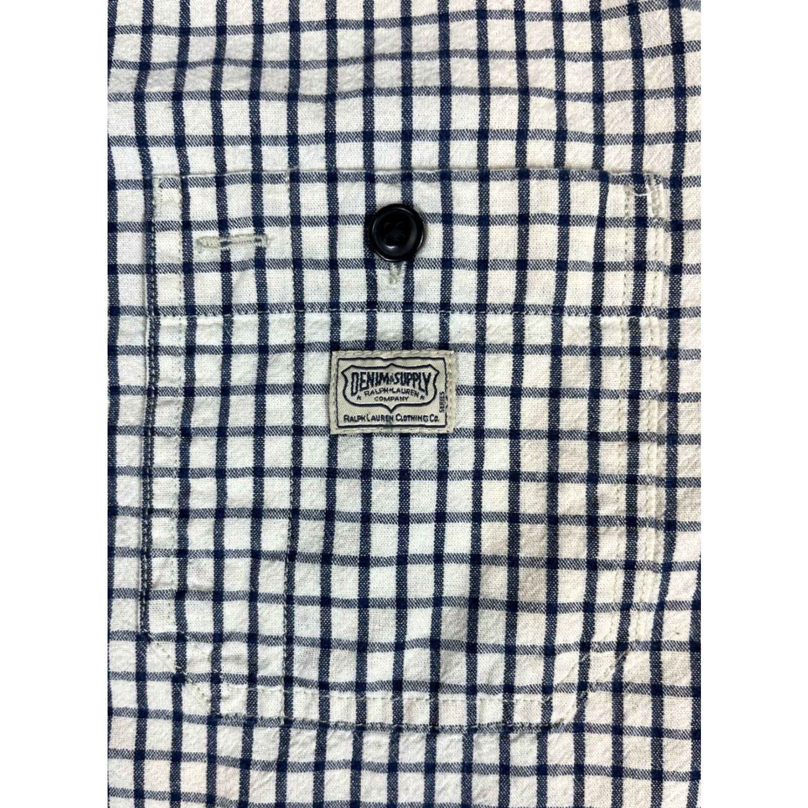 Vintage DENIM & SUPPLY RALPH LAUREN Men’s Button-Up Shirt Streetwear Sz L White Navy Check Long Sleeve Collared Pockets Casual Regular Fit Cotton Size US L / EU 52-54 / 3 - 5 Thumbnail