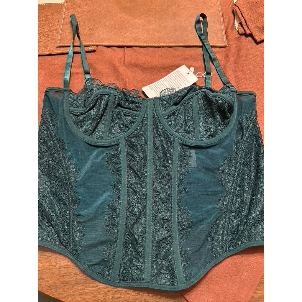 Goth Money Dark Green Sheer Bustier Lingerie - New with Tags Size S / US 4 / IT 40 - 1 Thumbnail