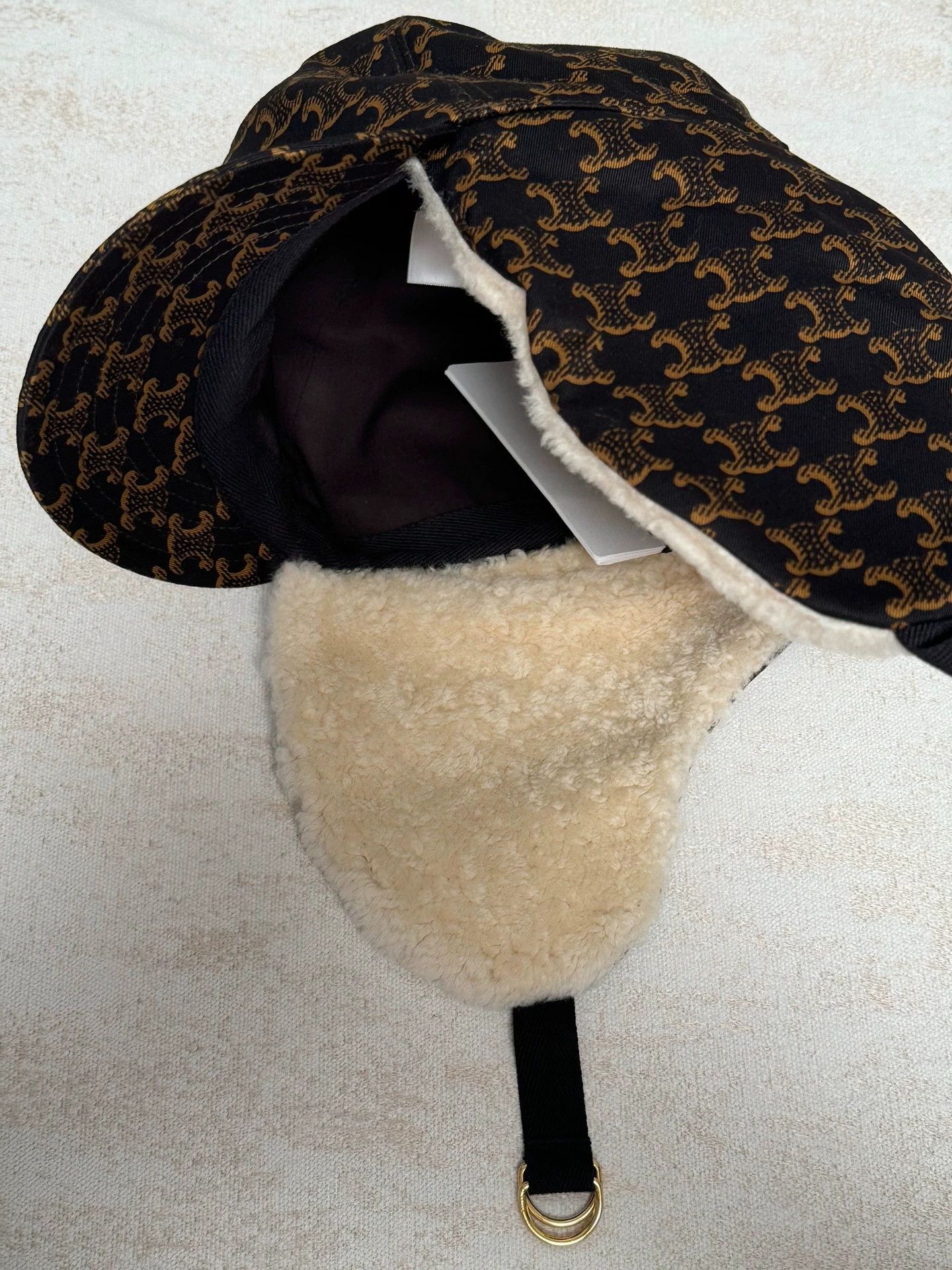 Celine Celine Bomber Hat Allover Triomphe Logo Brown S Size ONE SIZE - 7 Thumbnail