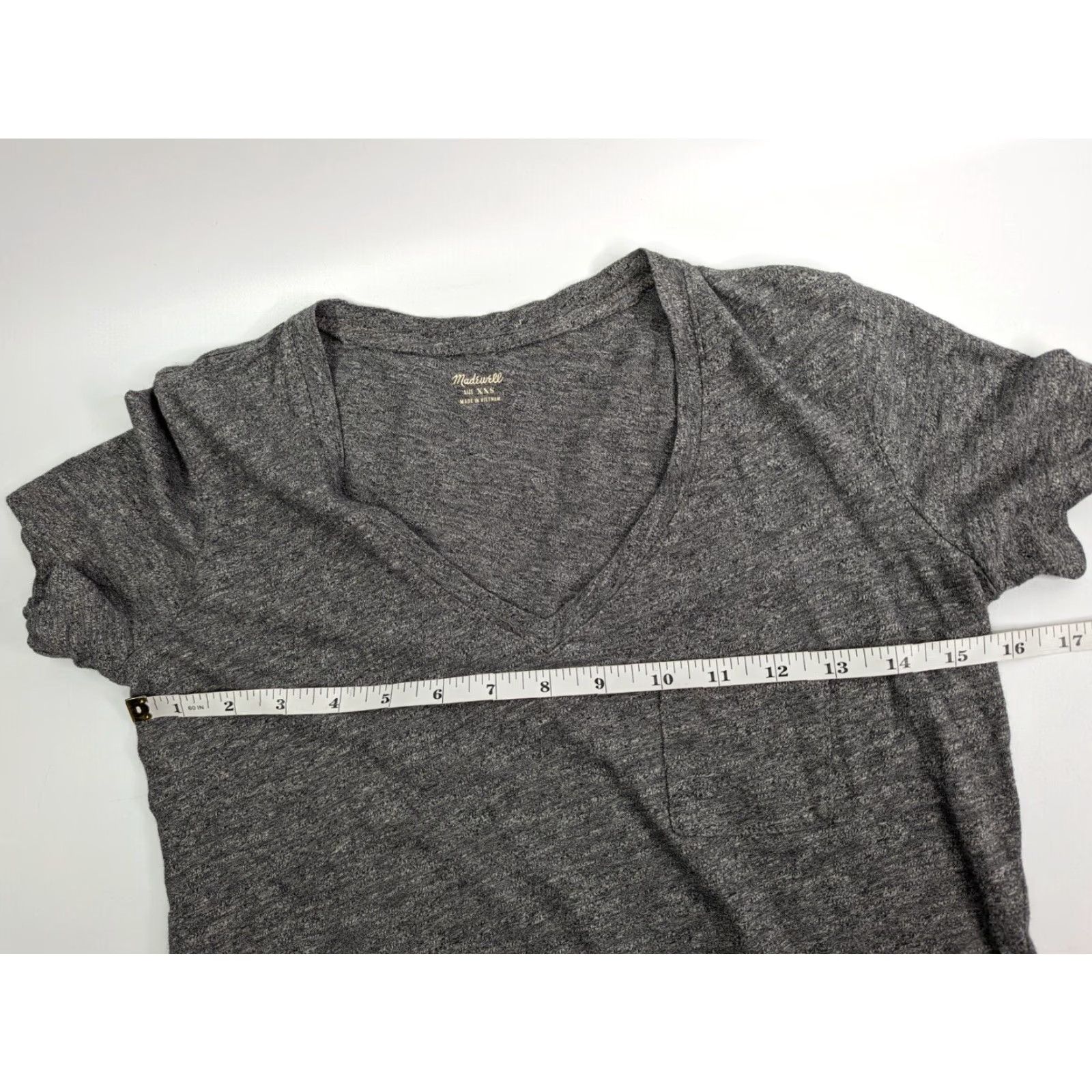 Madewell Madewell Tee Shirt XXS Grey V-Neck Cotton Short Sleeve Women Size XXS / US 00 / IT 34 - 3 Thumbnail