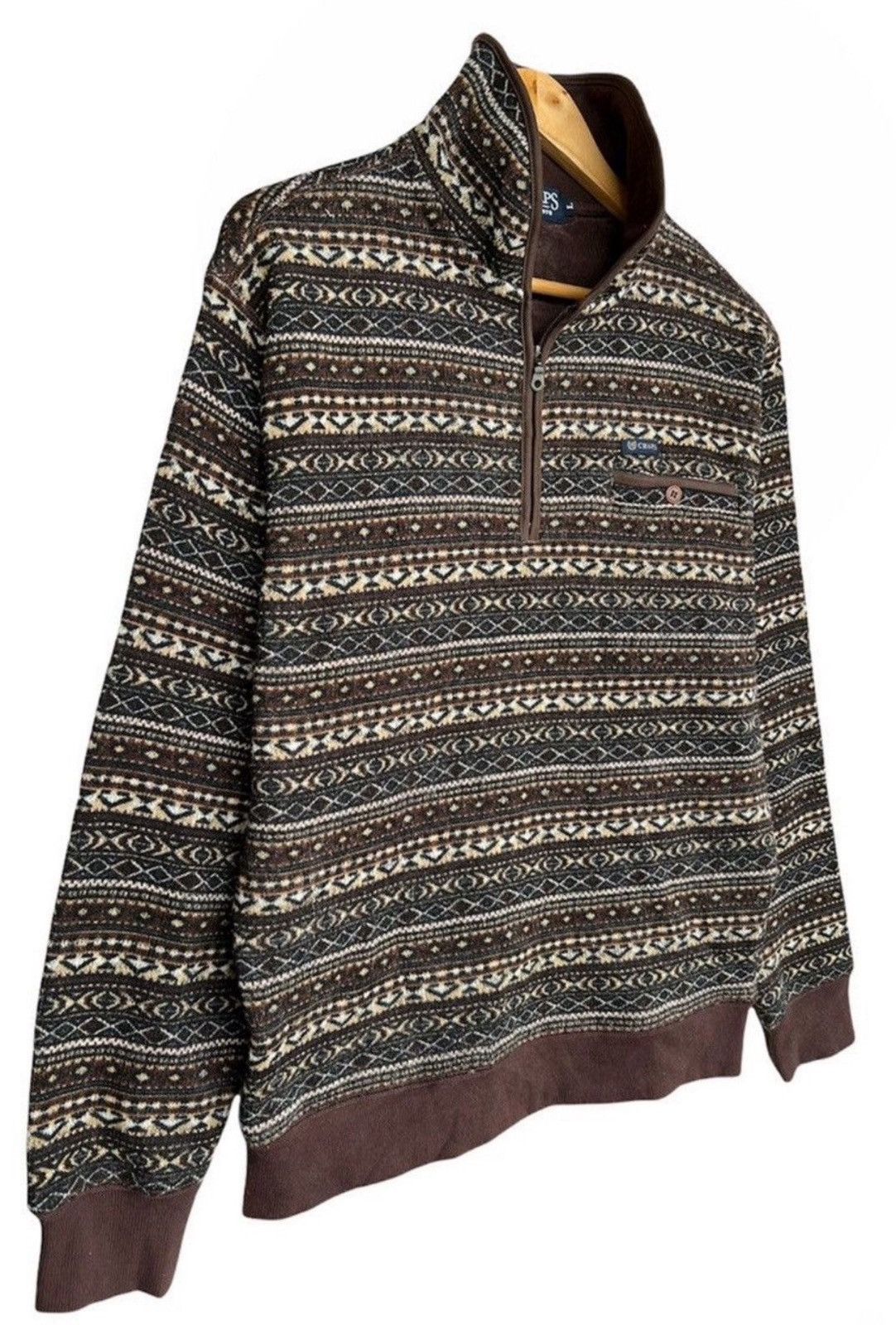 Chaps Ralph Lauren Vintage Chaps Ralph Lauren Half Zipper Brown Sweatshirt Size US L / EU 52-54 / 3 - 3 Thumbnail