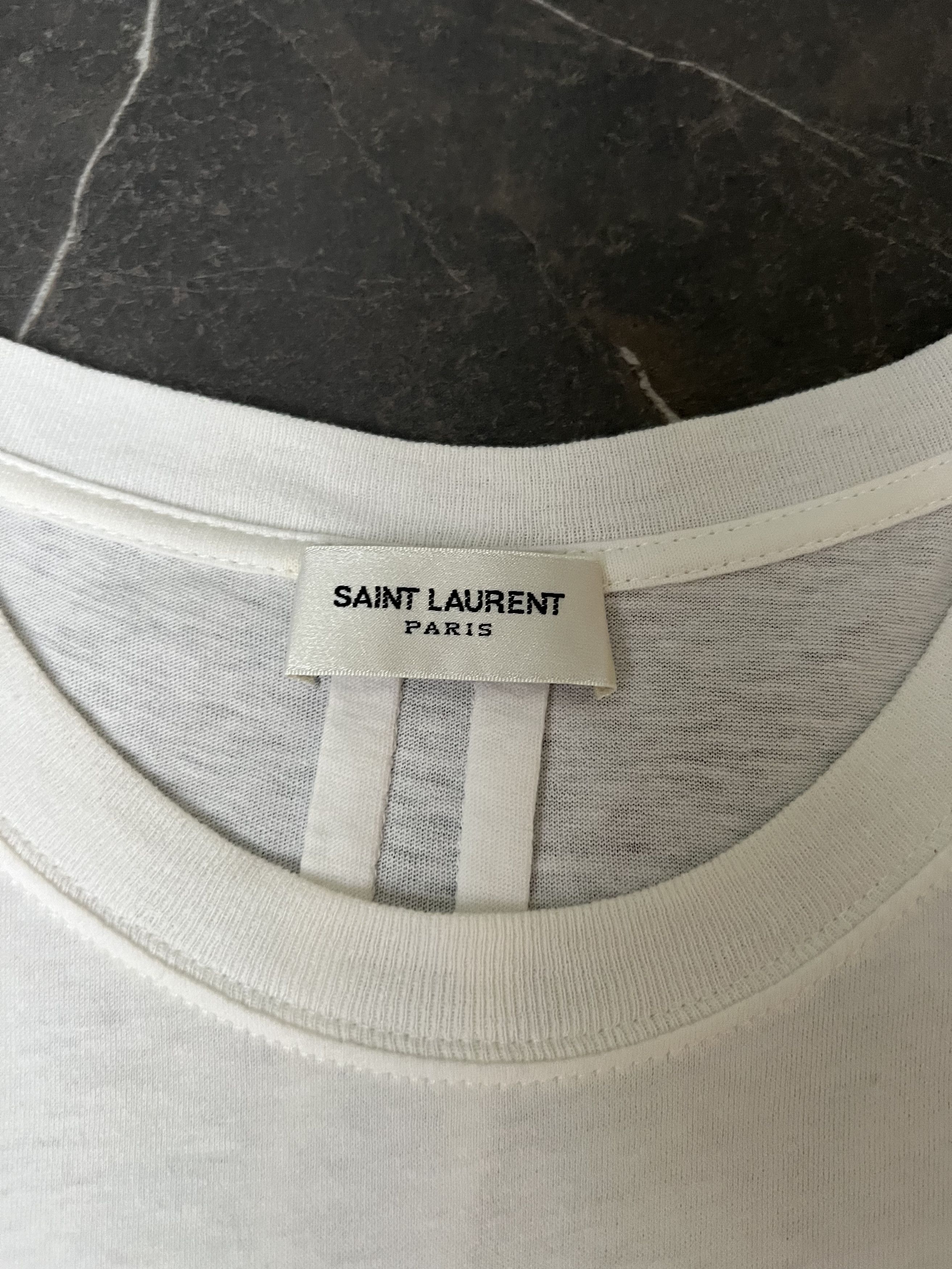 Hedi Slimane × Saint Laurent Paris Saint Laurent T-Rex Dinosaur Stripe Tee Size US M / EU 48-50 / 2 - 4 Thumbnail