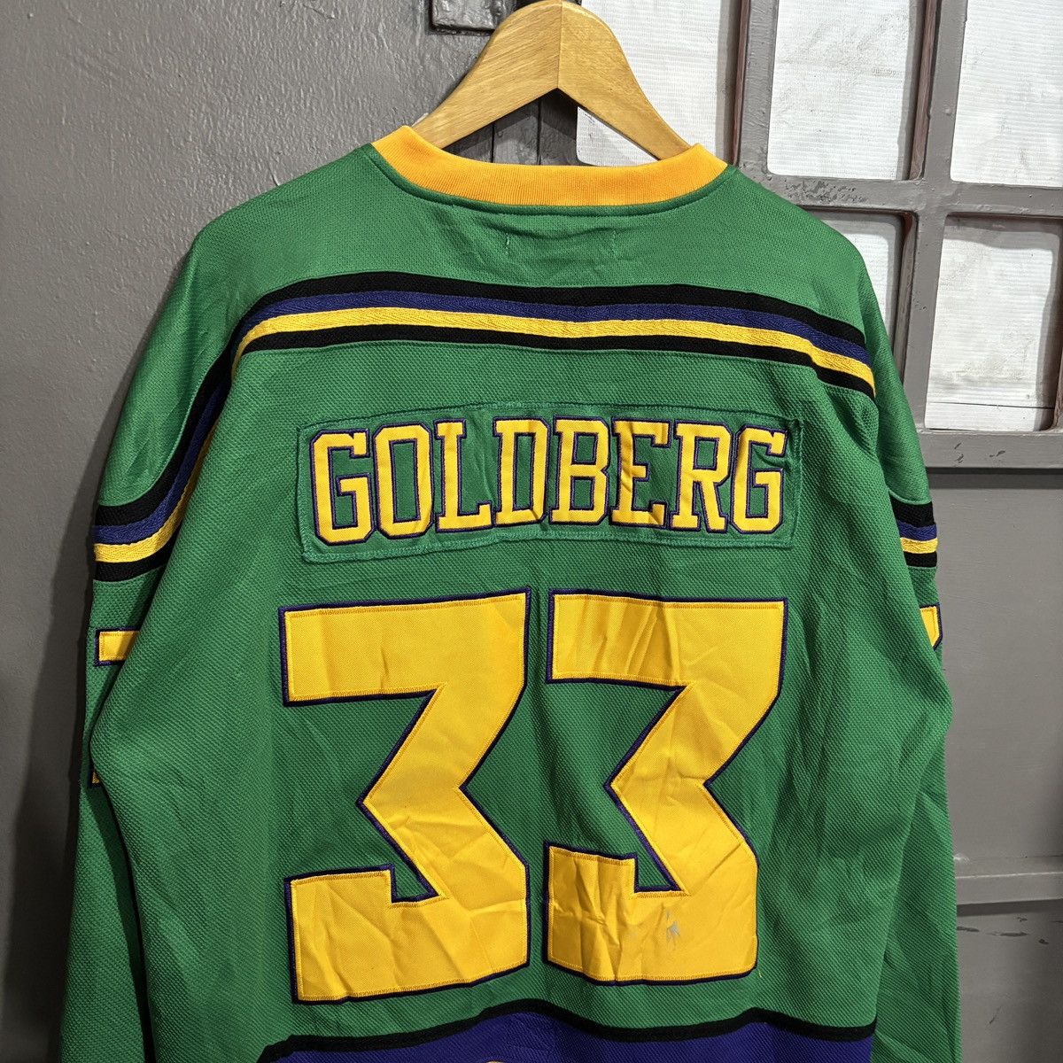 Japanese Brand GOLDBERG From The Mighty Ducks Movie Jersey Hockey Jersey Size US XL / EU 56 / 4 - 4 Thumbnail