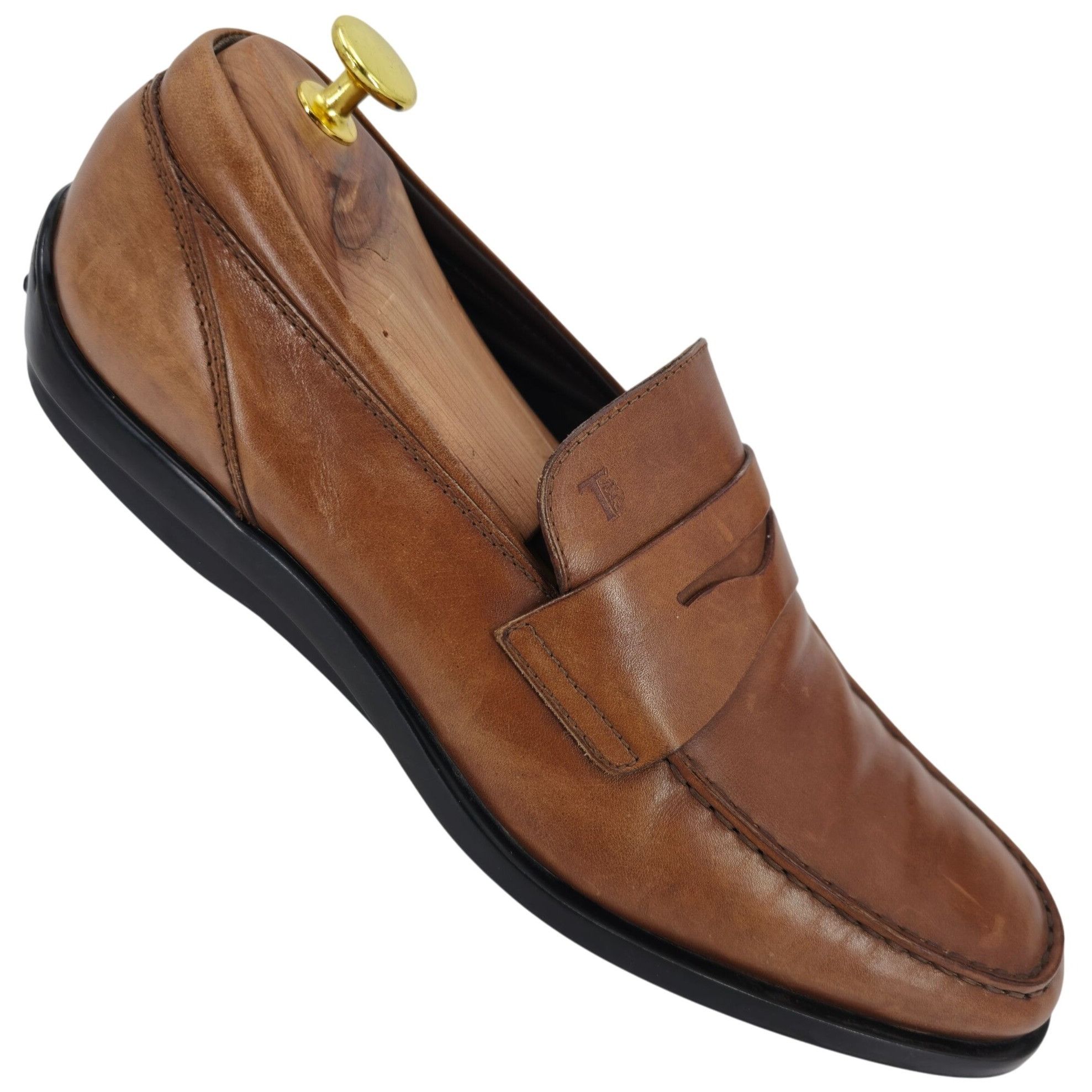Tod's Tods Italy Mens 9.5 Light Brown Leather Dress Casual Shoes Size US 9.5 / EU 42-43 - 1 Thumbnail