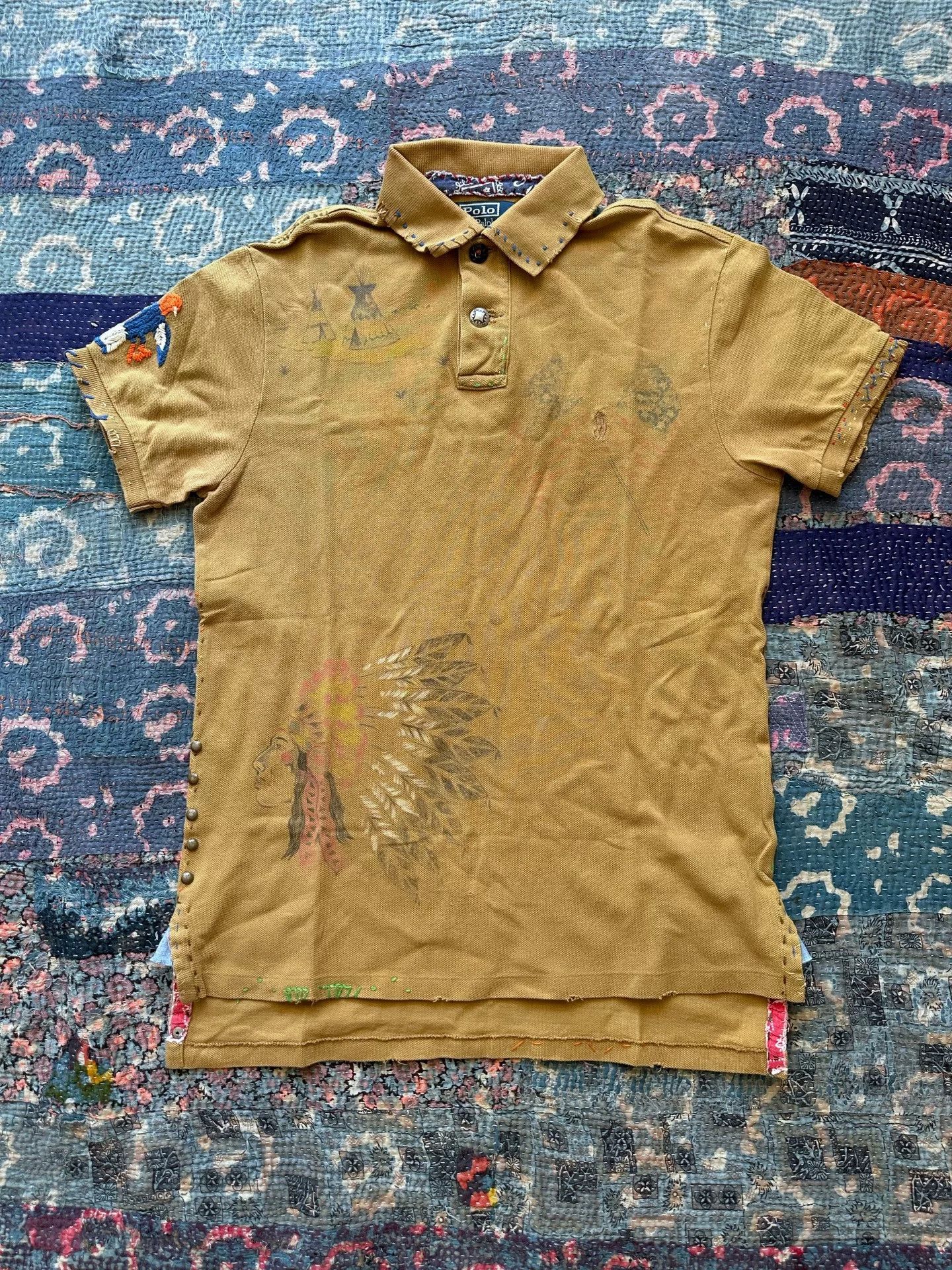 RRL Ralph Lauren RRL Lauren Water-Washed Short Sleeve Polo Size US S / EU 44-46 / 1 - 1 Thumbnail