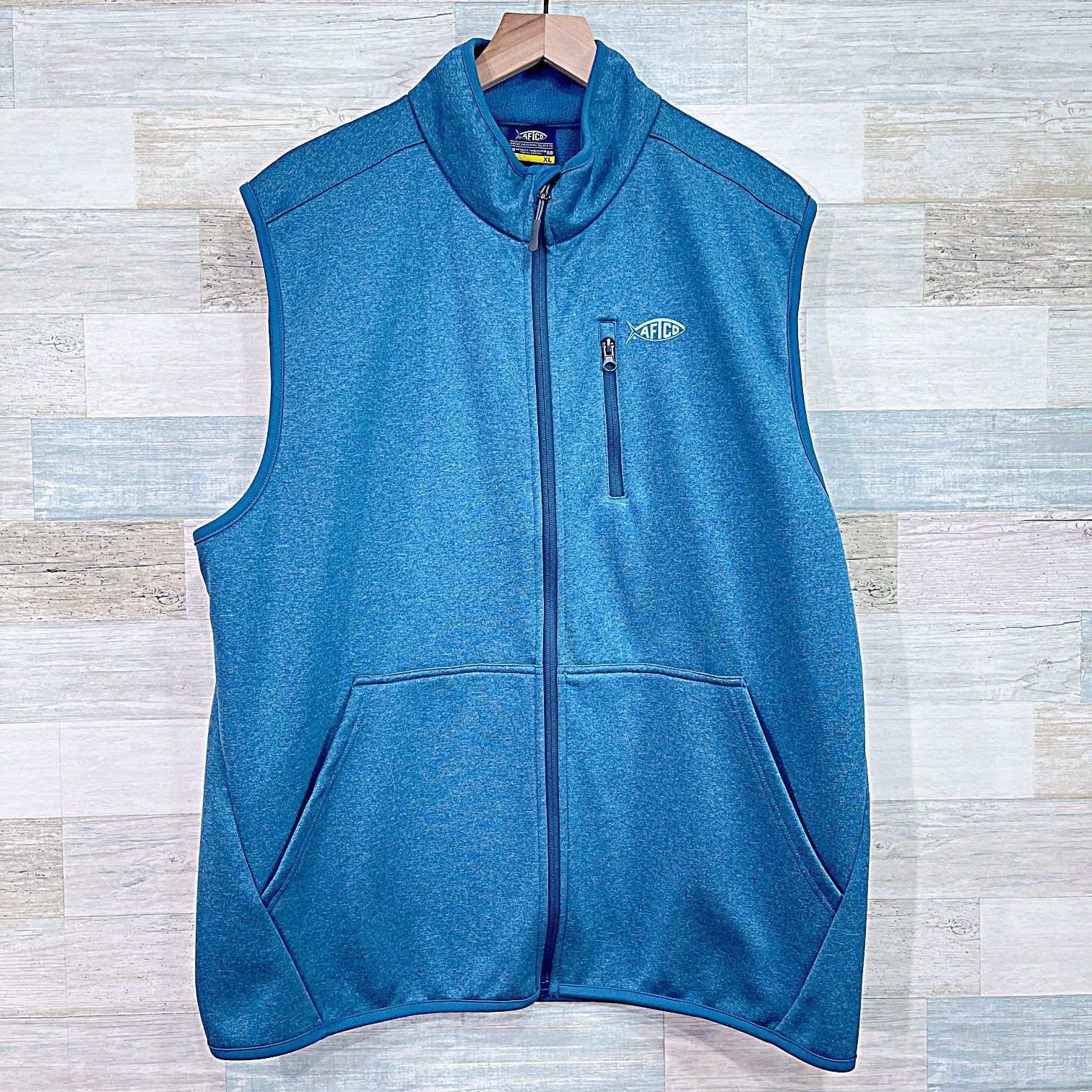 Other AFTCO Full Zip Performance Fleece Vest Blue Fishing Mens XL Size US XL / EU 56 / 4 - 1 Thumbnail