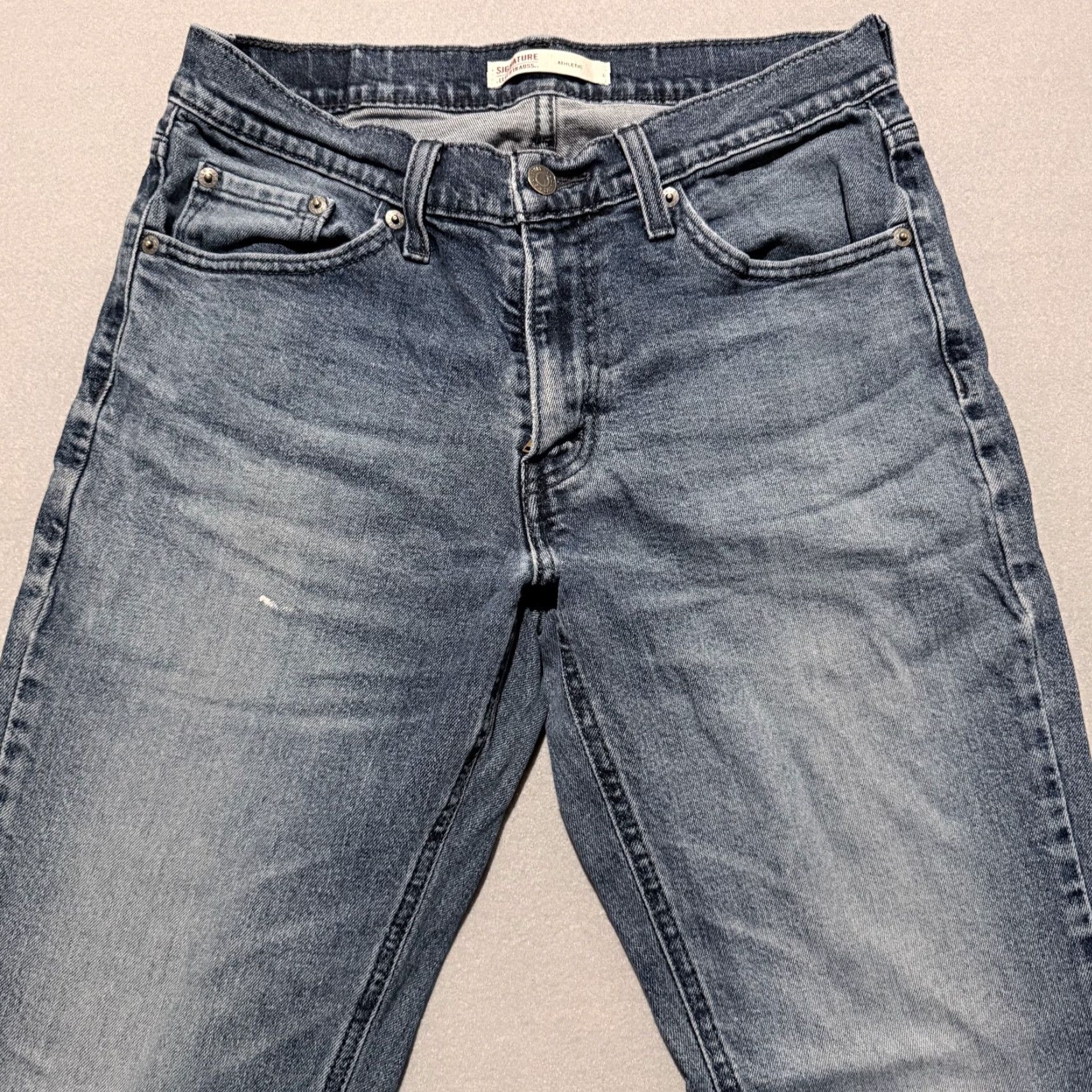 Vintage Signature by Levi Strauss Athletic Jeans Men Blue Distressed 30x32 Jeans Size US 30 / EU 46 - 3 Thumbnail