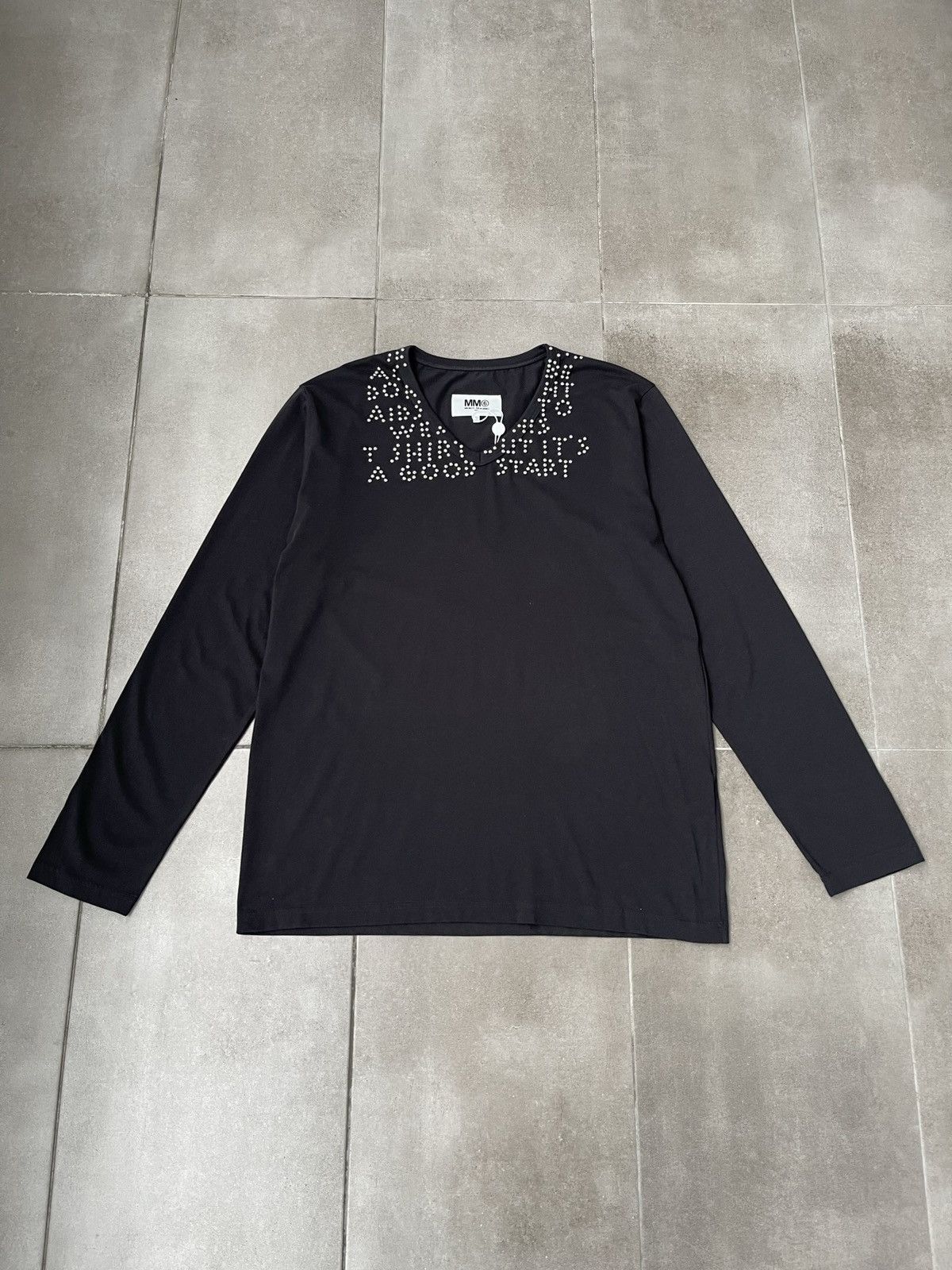 Maison Margiela !DS! SS22 Maison Margiela Studded Black Longsleeve T-Shirt Size US M / EU 48-50 / 2 - 10 Thumbnail
