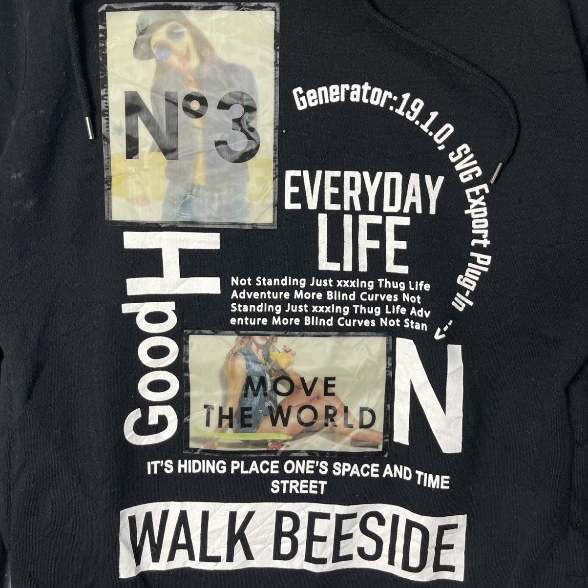 In The Attic In the Attic Graphic Pullover Hoodie “Walk Beeside’’ Size US L / EU 52-54 / 3 - 3 Thumbnail