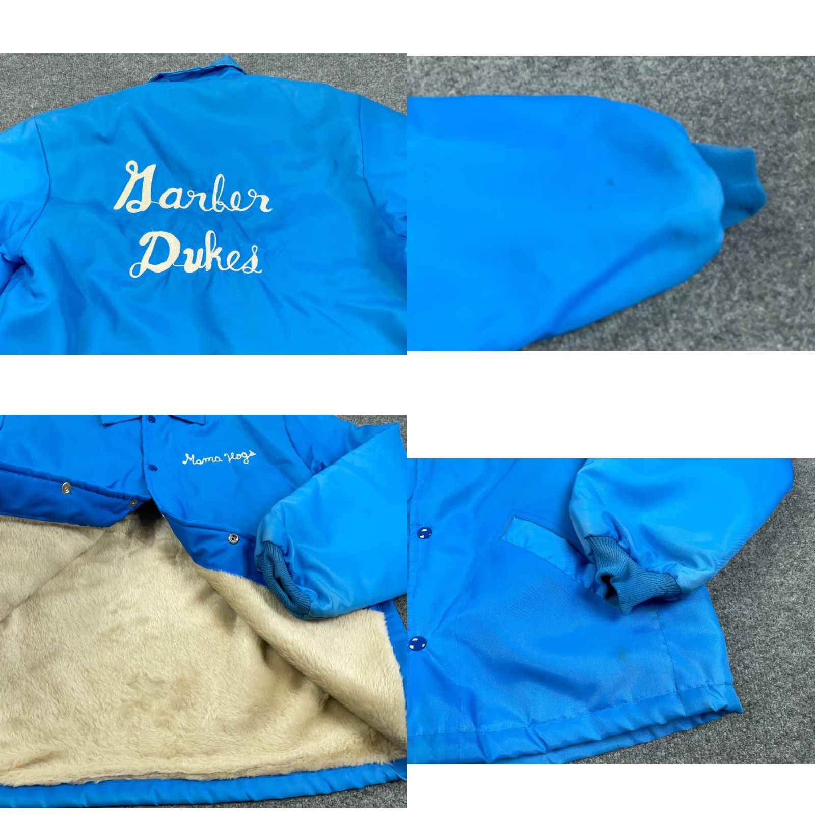 Vintage VINTAGE 80s Michigan Garber Dukes Satin Snap Jacket Adult Large Mama Hogs Embroidered Blue Nylon Shell Lined Polyester F&C Sportswear USA Size US L / EU 52-54 / 3 - 8 Thumbnail