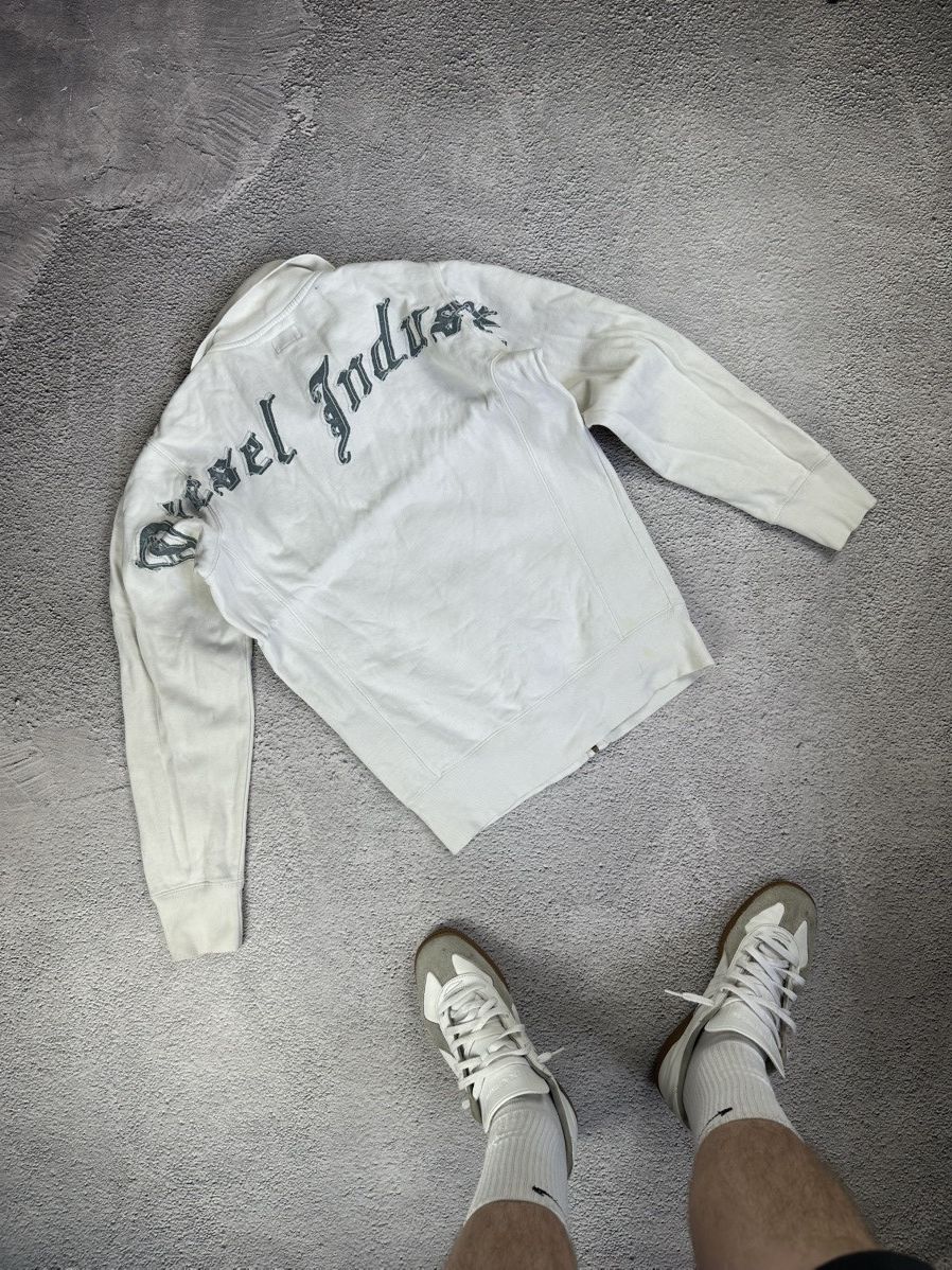 Diesel × Vintage Vintage Diesel Industry Zip Hoodie Y2K Distressed Faded Size S / US 4 / IT 40 - 3 Thumbnail
