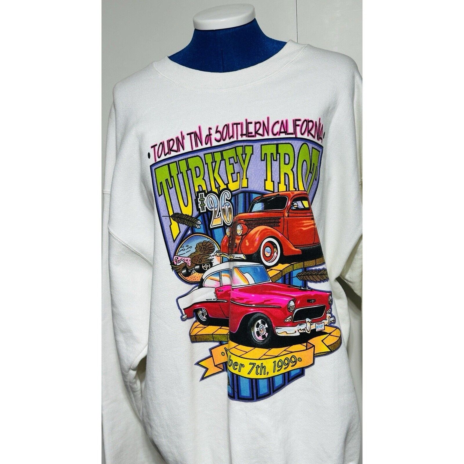 Fruit Of The Loom Vintage 90s Hot Rod Racing Crewneck Sweatshirt Mens XL Size US XL / EU 56 / 4 - 1 Thumbnail