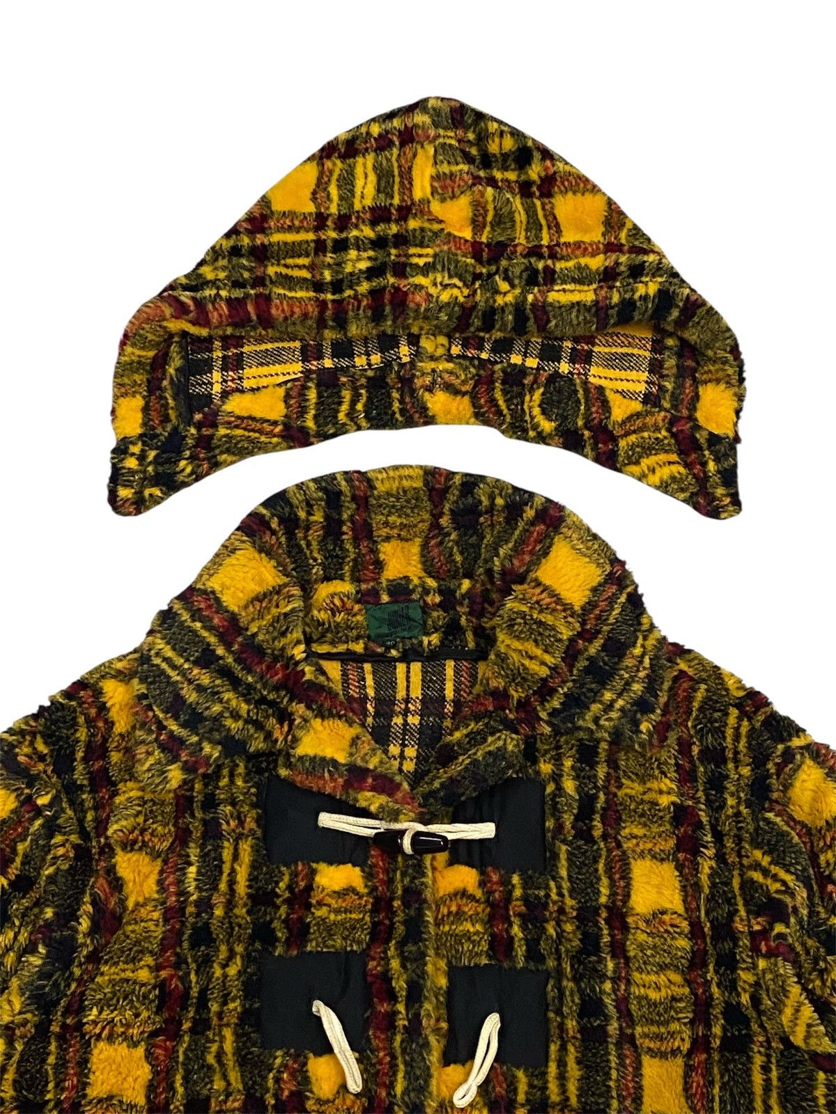 Jean Paul Gaultier Jean Paul Gaultier Junior FW1991 Yellow Tartan Faux Fur Coat Size US M / EU 48-50 / 2 - 8 Thumbnail