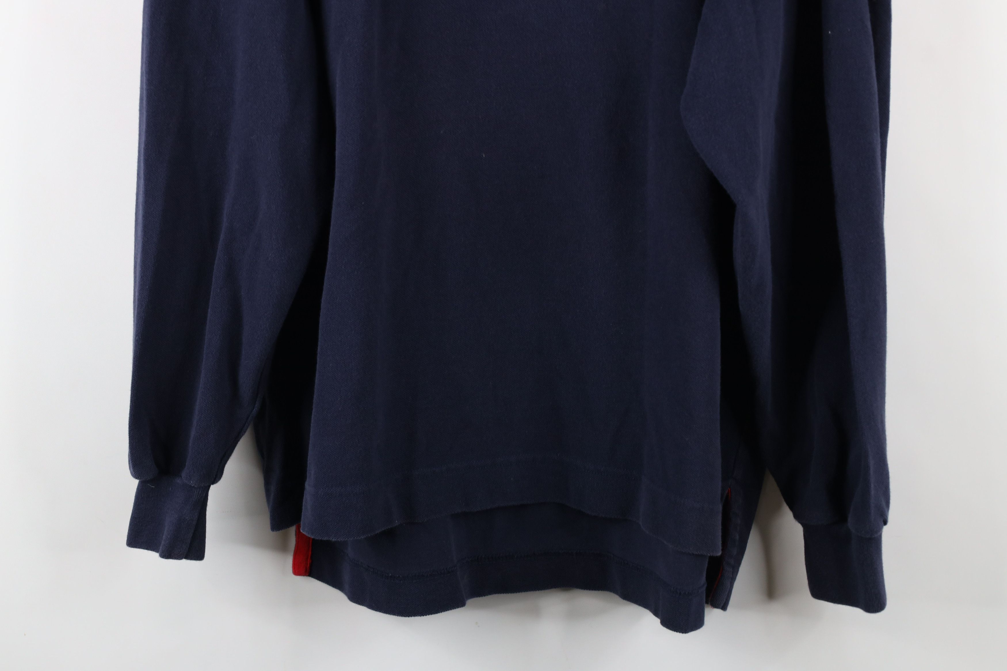 Nautica × Vintage Vintage 90s Nautica Long Sleeve Rugby Polo Shirt Blue Size US L / EU 52-54 / 3 - 3 Thumbnail