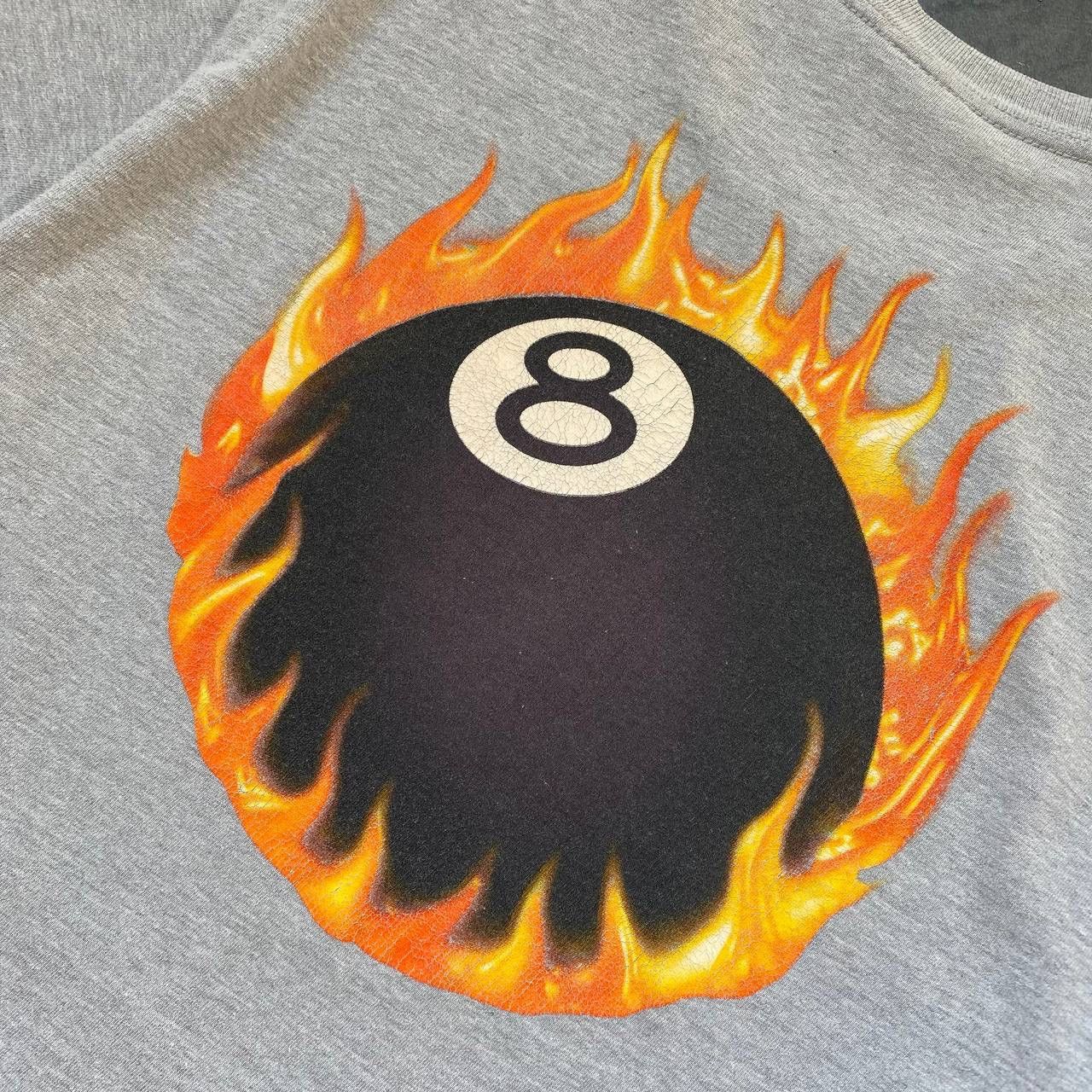 Vintage Stussy Big Fire Ball y2k graphic made in USA tee