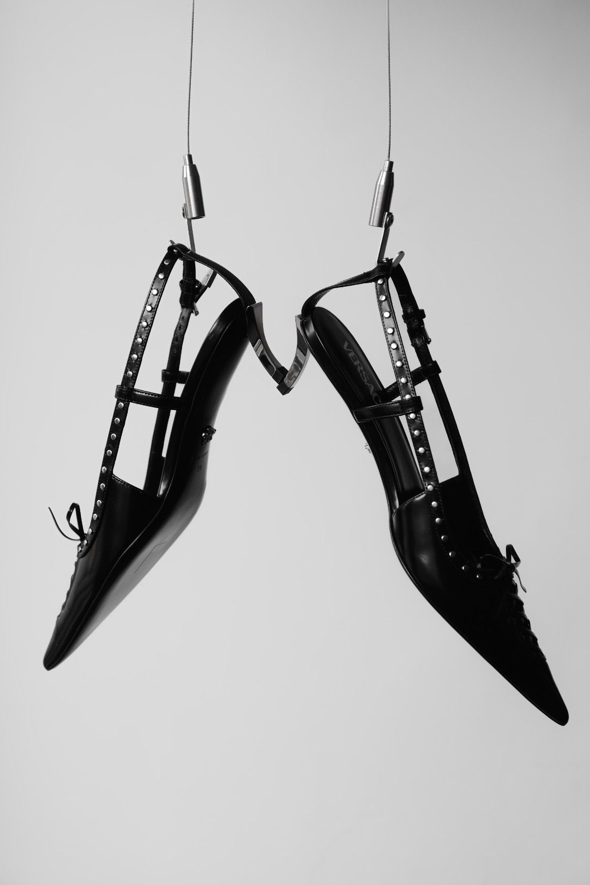 Versace VERSACE Dua Lipa - Black Leather Corset Kitten Heels Size US 9 / IT 39 - 3 Thumbnail