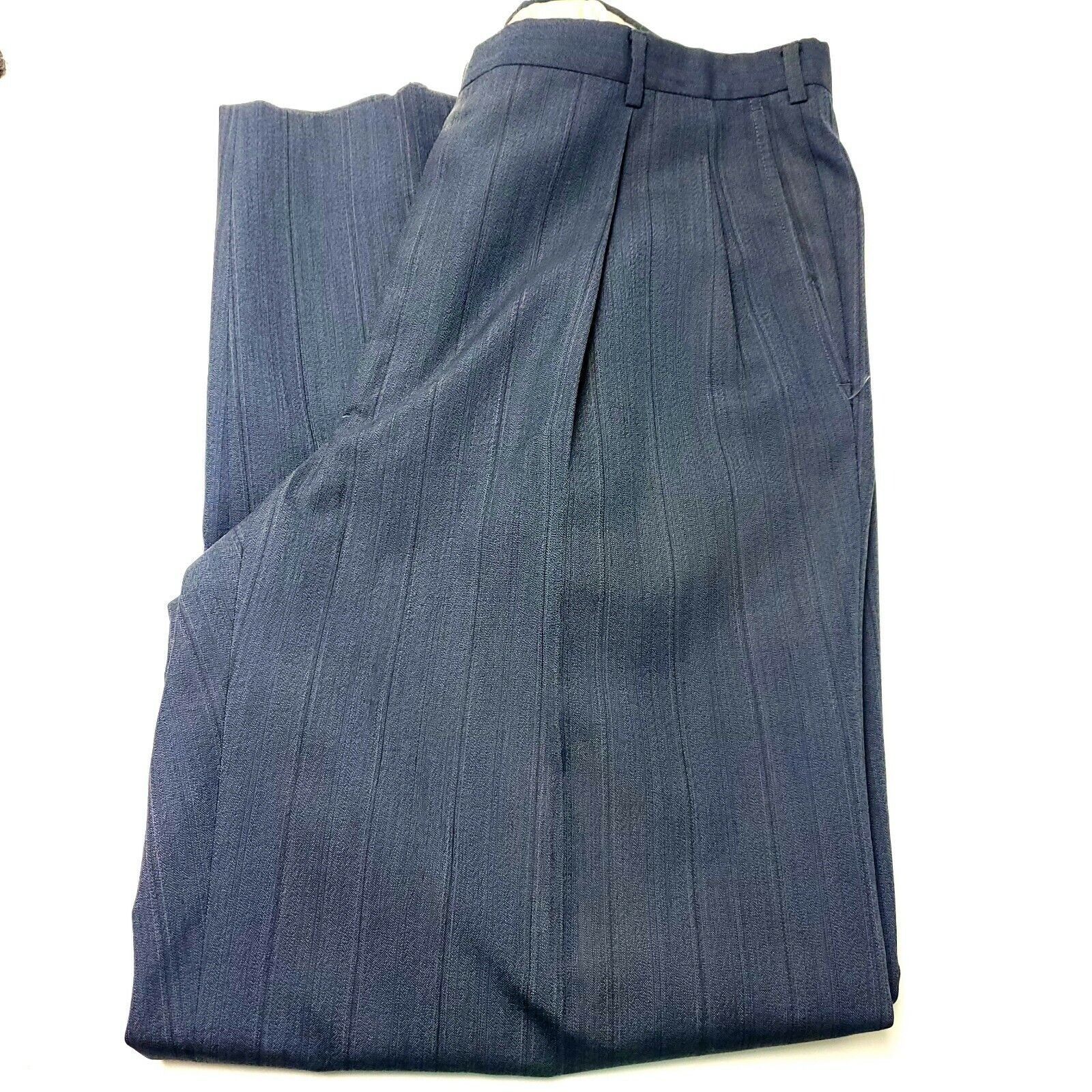 Austin Reed Austin Reed Wool 2 Button 2 Piece Suit 40L Gray Blue Striped Size 40L - 3 Thumbnail