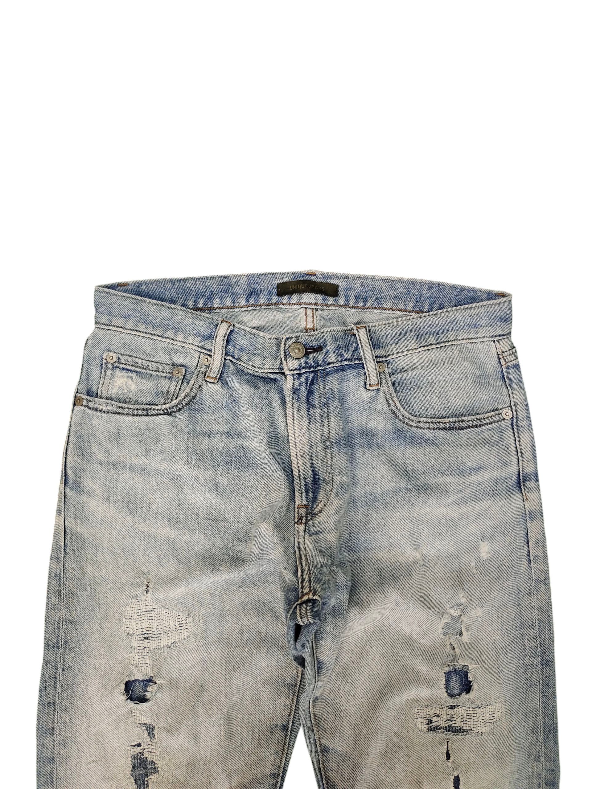 Uniqlo Vintage Y2k Uniqlo Japan Clawmark Distress Faded Denim Jeans Size US 32 / EU 48 - 2 Thumbnail