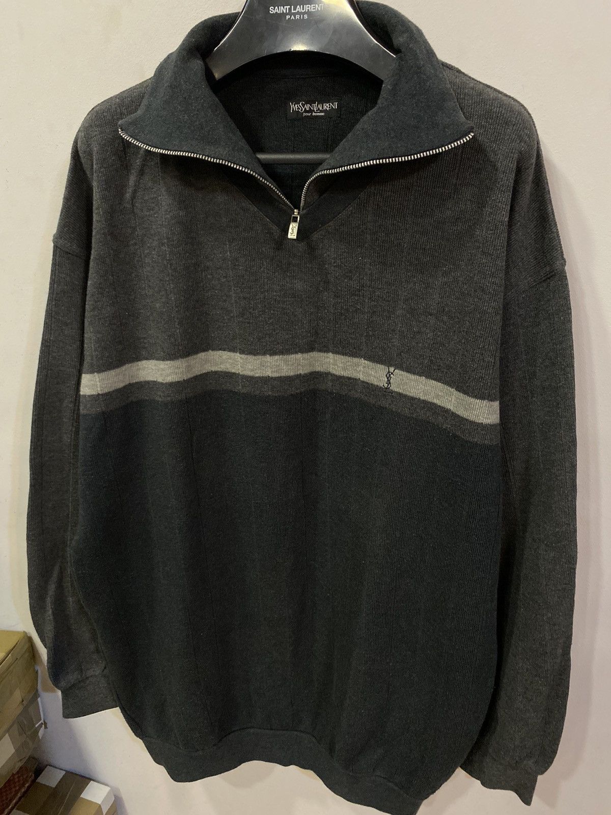 90’s YSL Sweatshirt 1/4 Zip YSL Sweater Old Money
