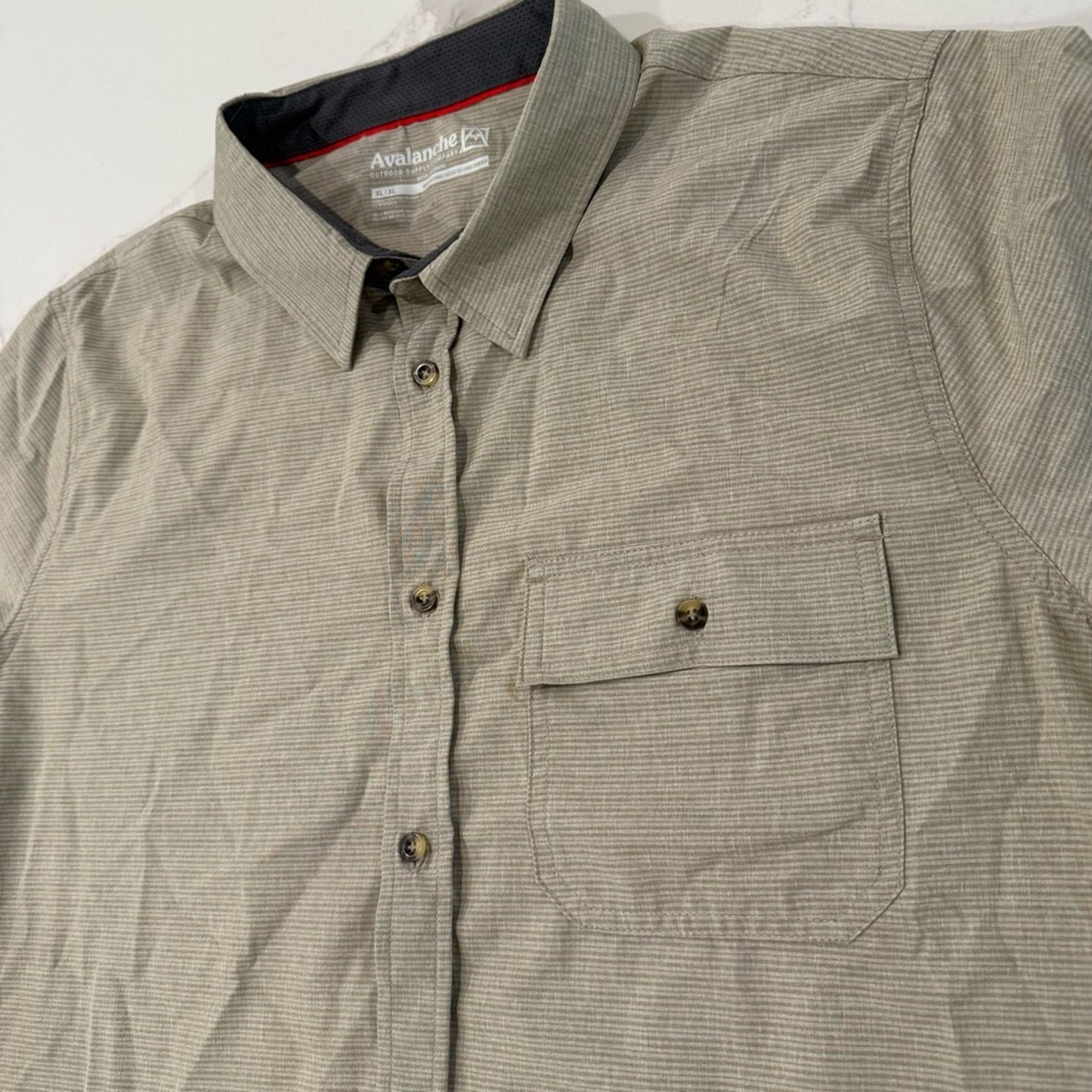 Avalanche Avalanche Casual ShortSleeve ButtonUp Mens XL Beige Outdoors Size US XL / EU 56 / 4 - 3 Thumbnail