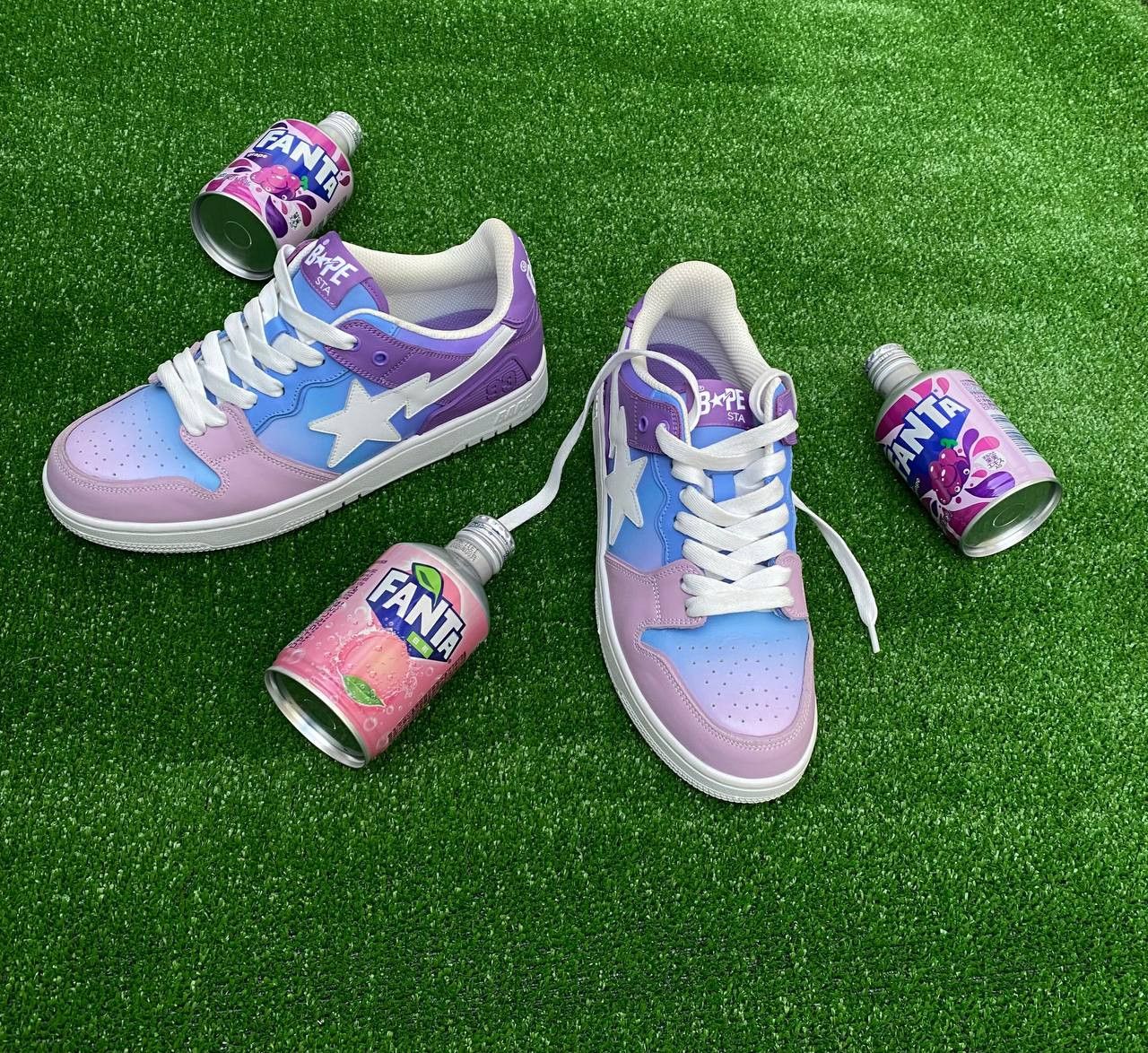 Bape Bape A Bathing Ape SK8 Sneakers Purple/Light Blue Bape Sta Size US 9 / EU 42 - 5 Thumbnail