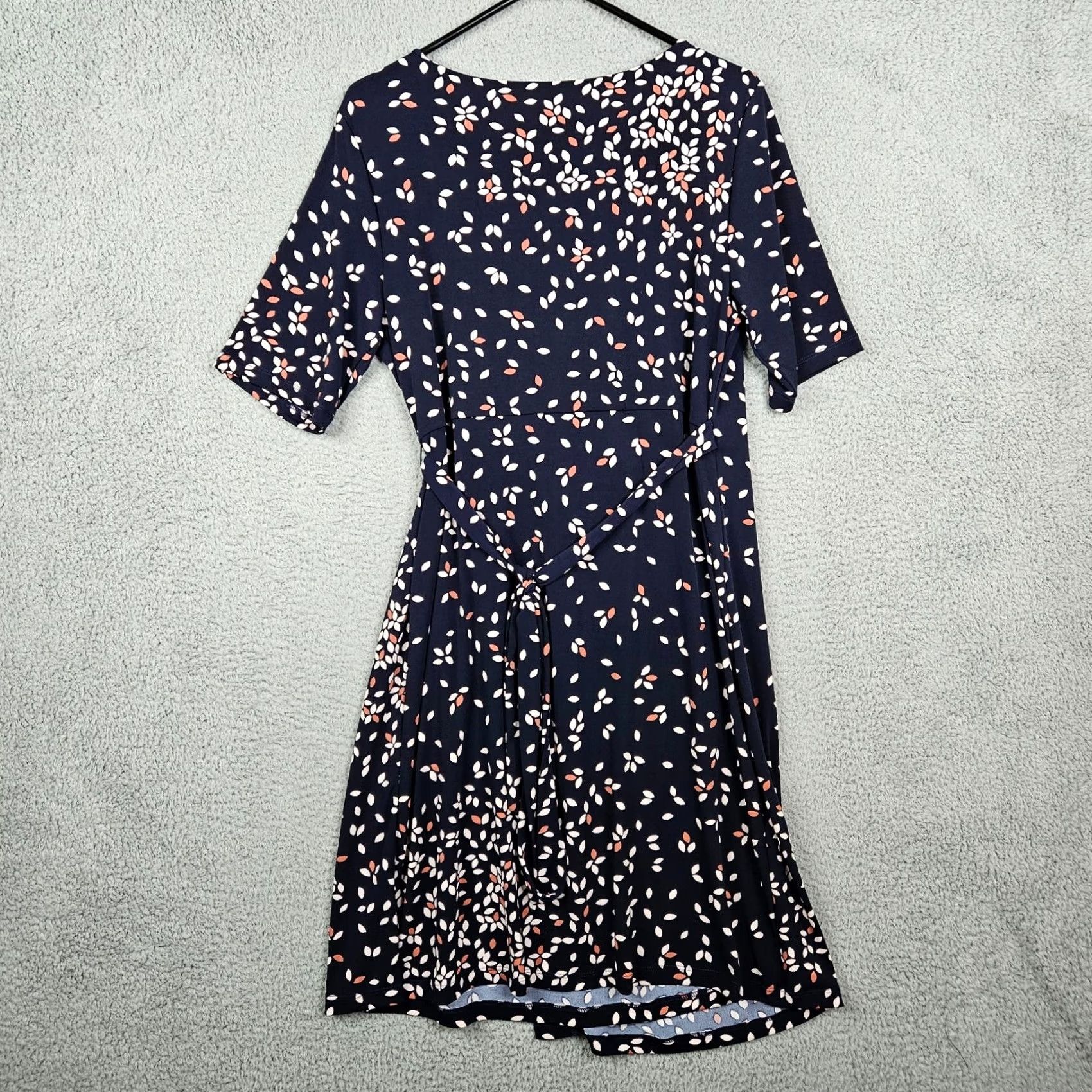 Vintage MOTHERHOOD MATERNITY Floral Wrap Dress Women L New Blue Short Sleeve V-Neck Pattern: Floral Size L / US 10 / IT 46 - 3 Thumbnail