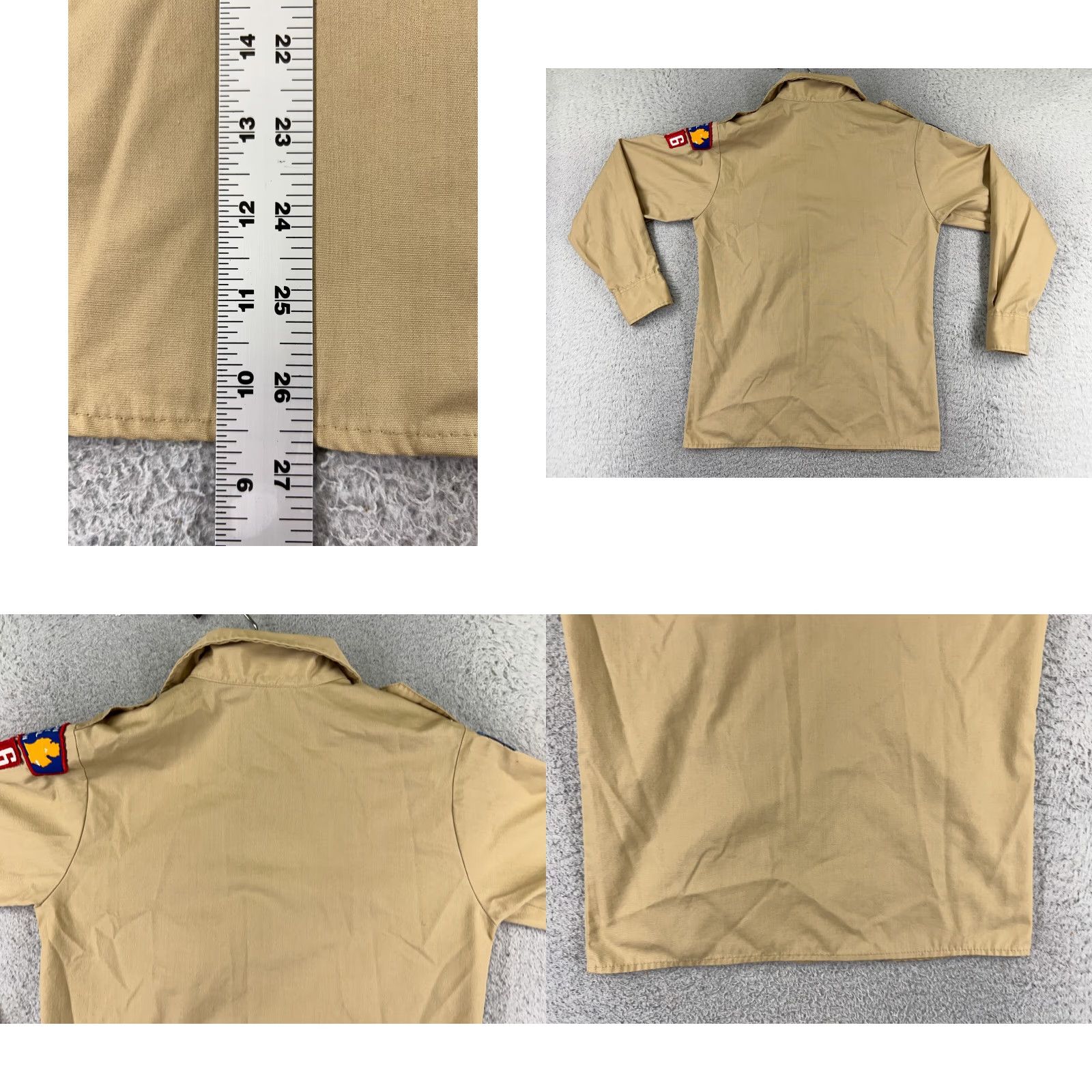 Vintage VINTAGE Boy Scouts Shirt Adult 16 Beige Long Sleeve US Made Polyester Blend Shirts Men Beige 1960s (if applicable) Size US L / EU 52-54 / 3 - 9 Thumbnail