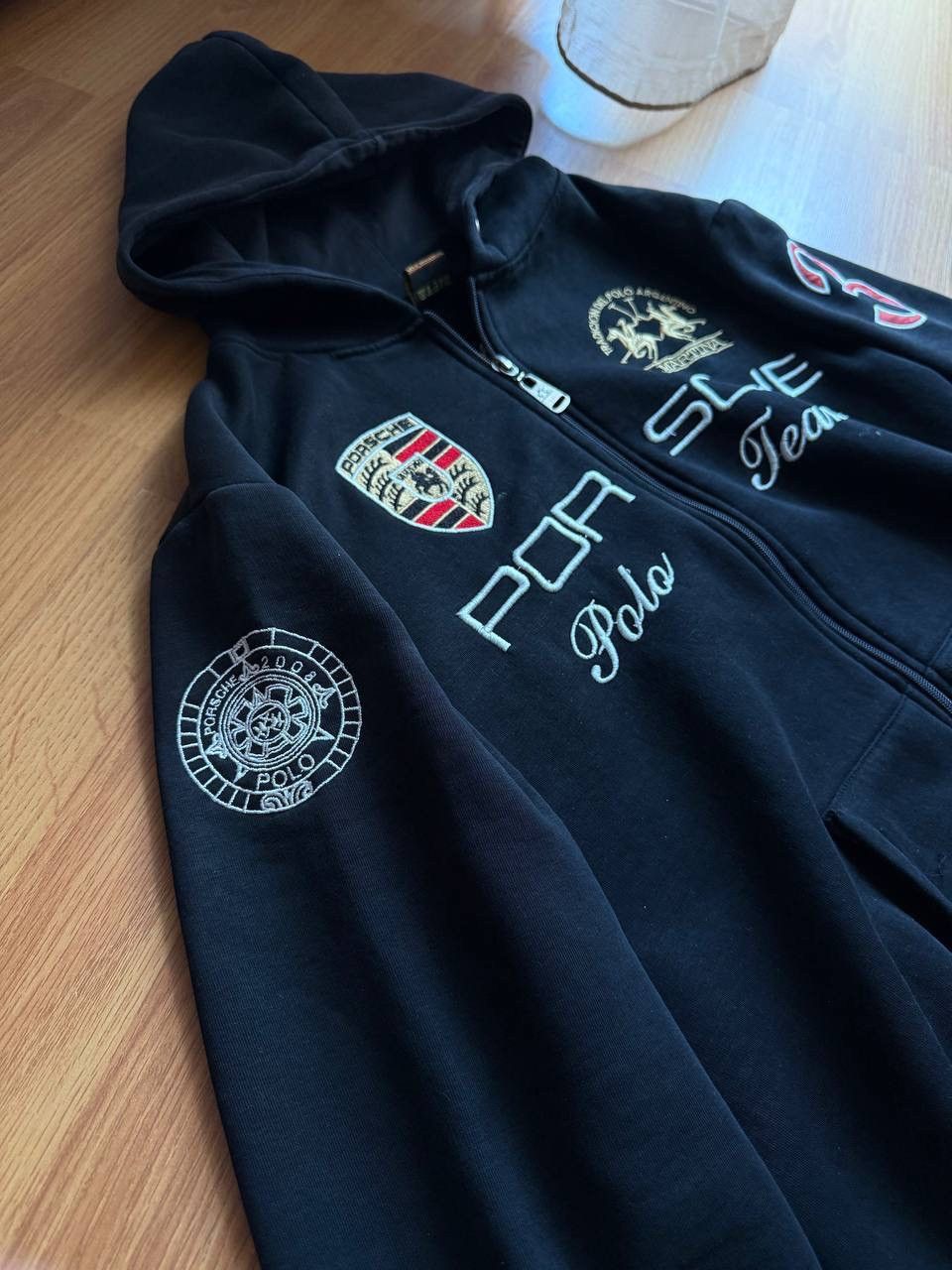 La Martina Vintage Porshe La Martina Black Zip Hoodie Sweatshirt Size US XL / EU 56 / 4 - 14 Thumbnail