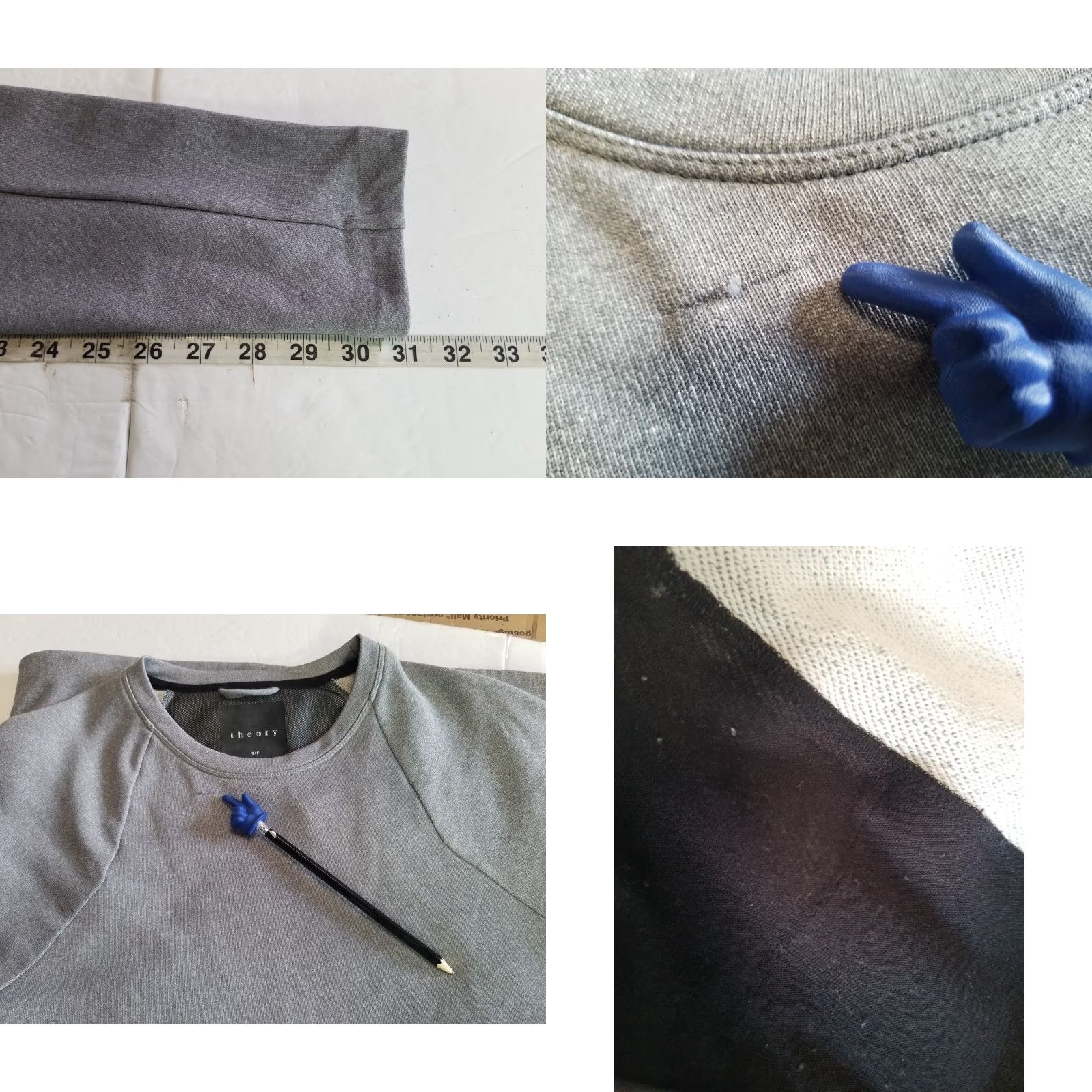 Theory Theory Sweatshirt Mens Size Small Crew Neck Gray Polyester Blend Regular Fit Stretch Long Sleeve, 100% See Pics Size US S / EU 44-46 / 1 - 8 Thumbnail