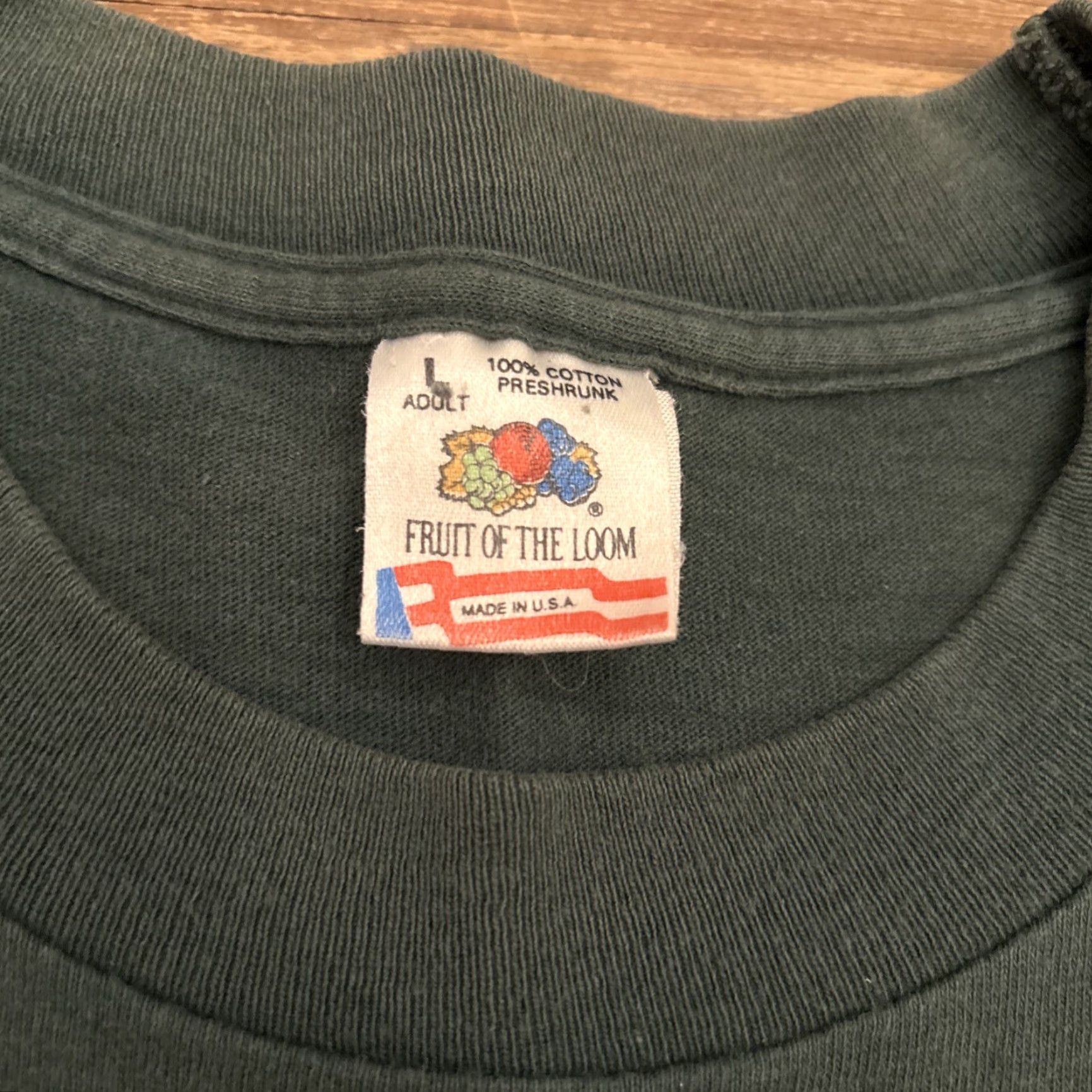 Fruit Of The Loom VINTAGE Brass Balls Saloon T-Shirt Ocean City MD | Adult Regular Short Sleeve Green Size L Mens Shirt Summer Beach Boardwalk 90s Theme Size US L / EU 52-54 / 3 - 3 Thumbnail