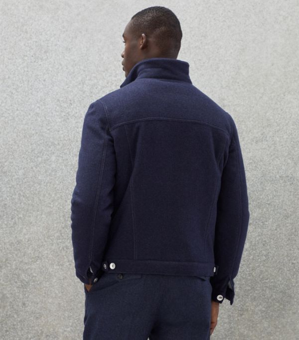 Brunello Cucinelli o1w1db10924 Rev Wr Cash Outerwear in Medium Blue Size US XS / EU 42 / 0 - 4 Thumbnail