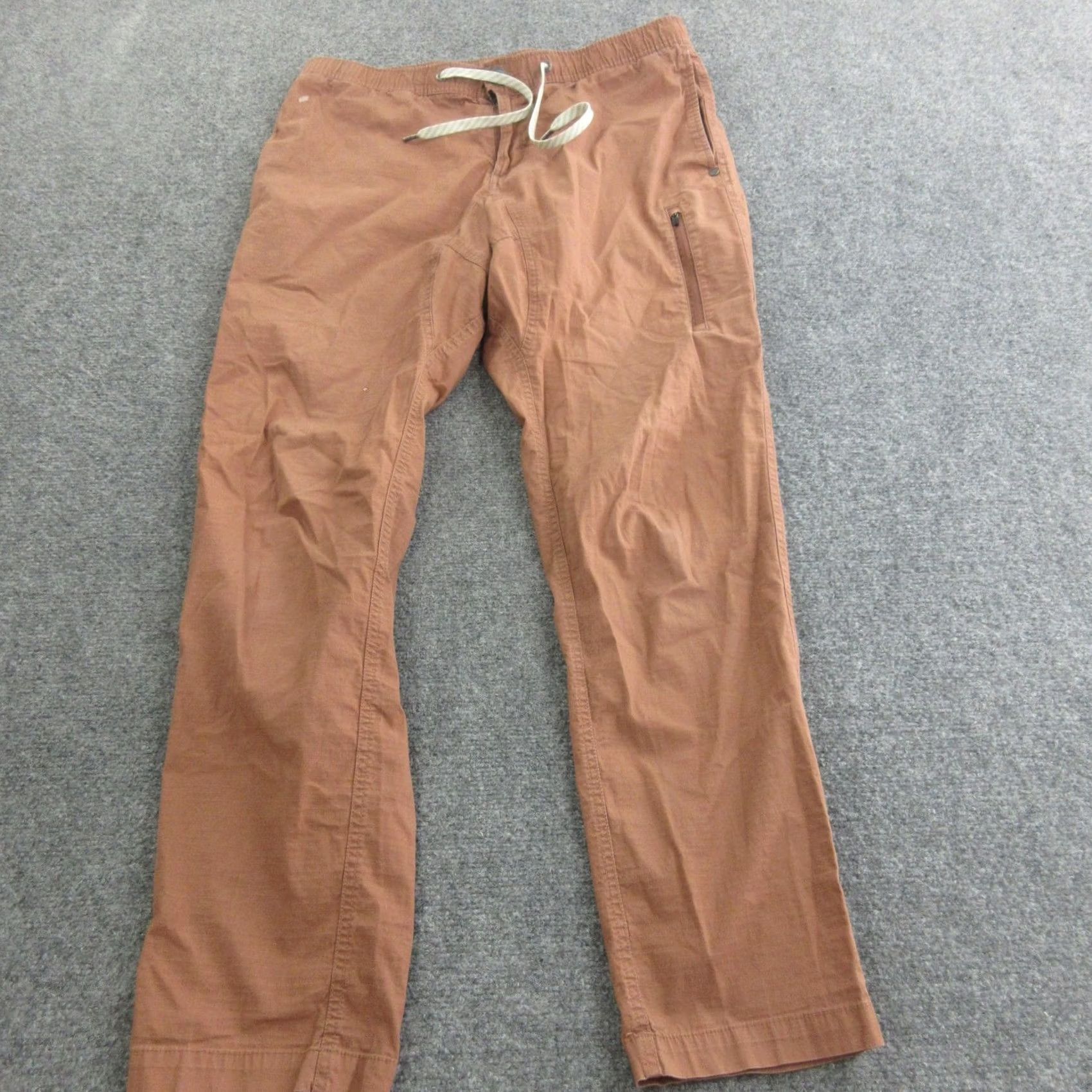 Vuori Vuori Pants Mens M Brown Khakis Elastic Waist Drawstring Zip Pocket Casual Size US 31 - 2 Thumbnail