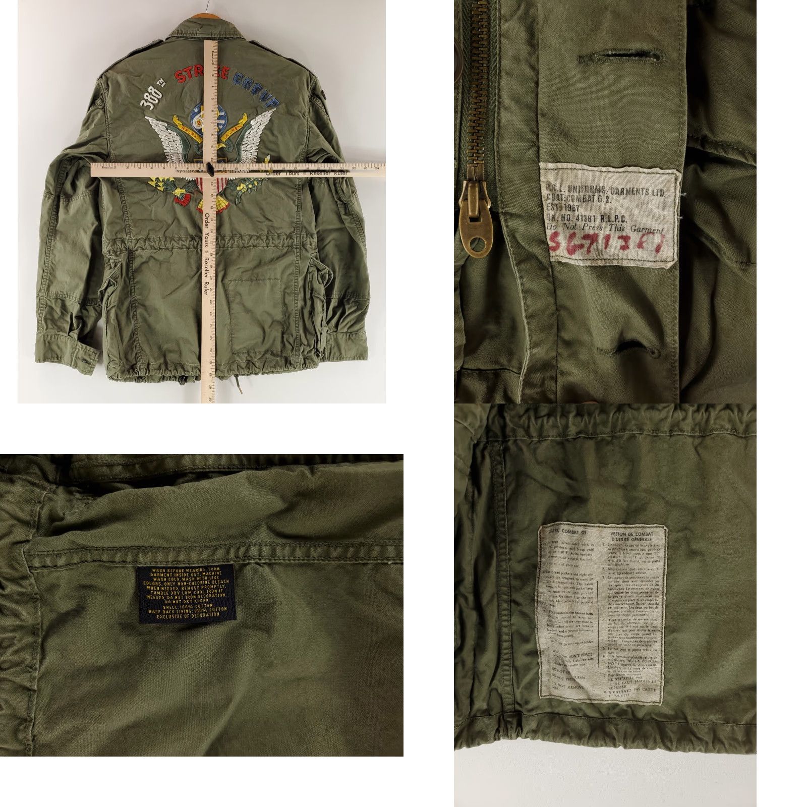 Polo Ralph Lauren Jacket Military Green S Mens Str group 388 Strike Group Style Cotton Outer Shell Jacket