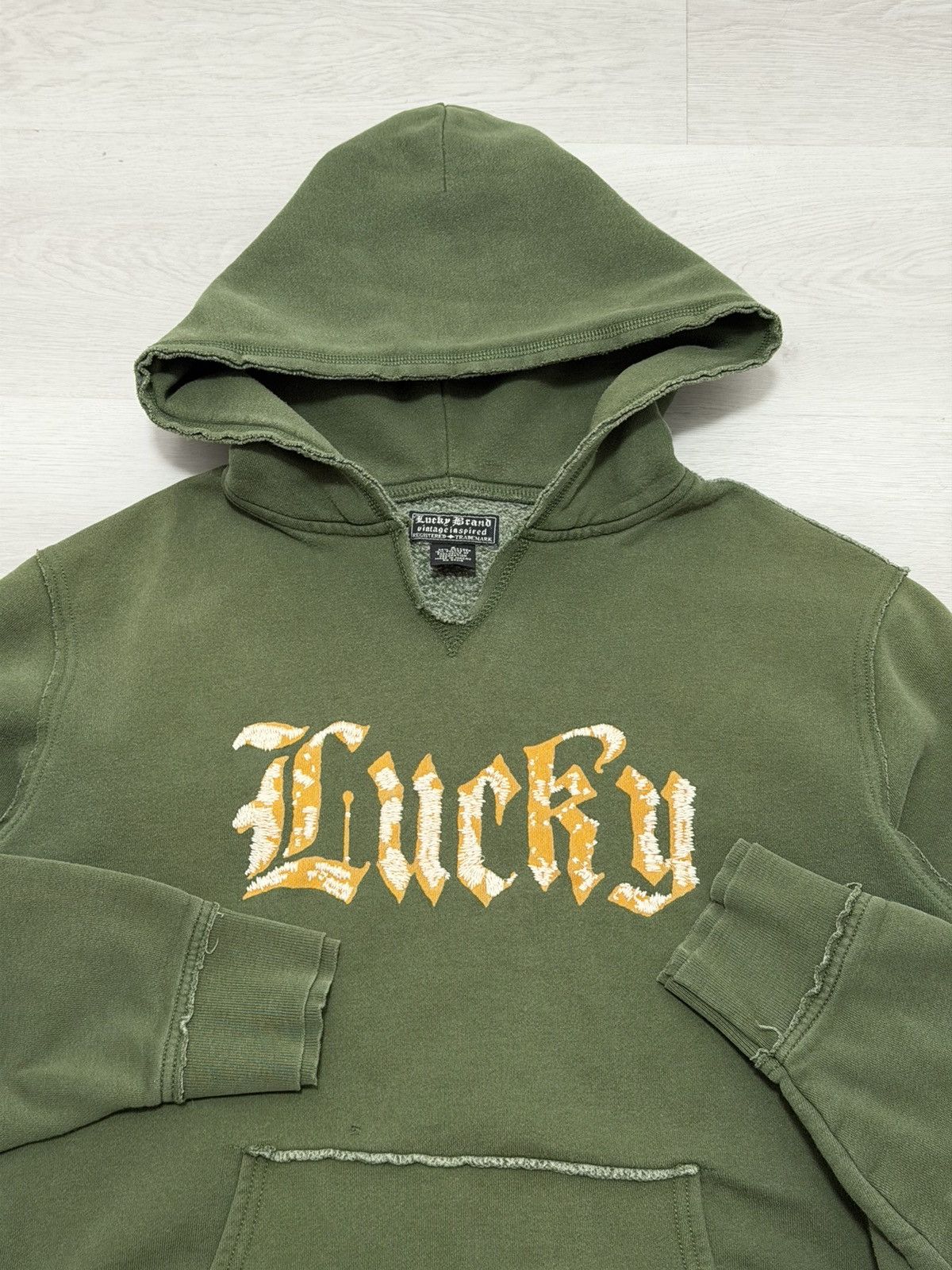 Lucky Brand Vintage Lucky Brand Hoodie Old English Logo Size Small Y2K Size US S / EU 44-46 / 1 - 2 Thumbnail