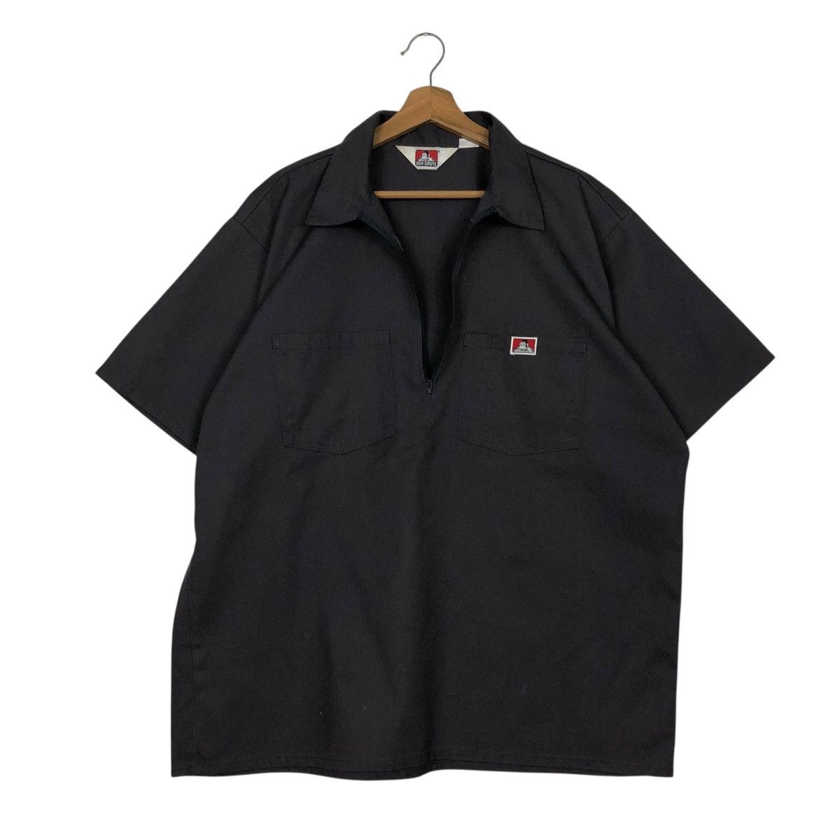 Japanese Brand 🔥HALF ZIPPER COLLAR BOWLING SHIRT BEN DAVIS SMALL LOGO Size US XL / EU 56 / 4 - 13 Thumbnail