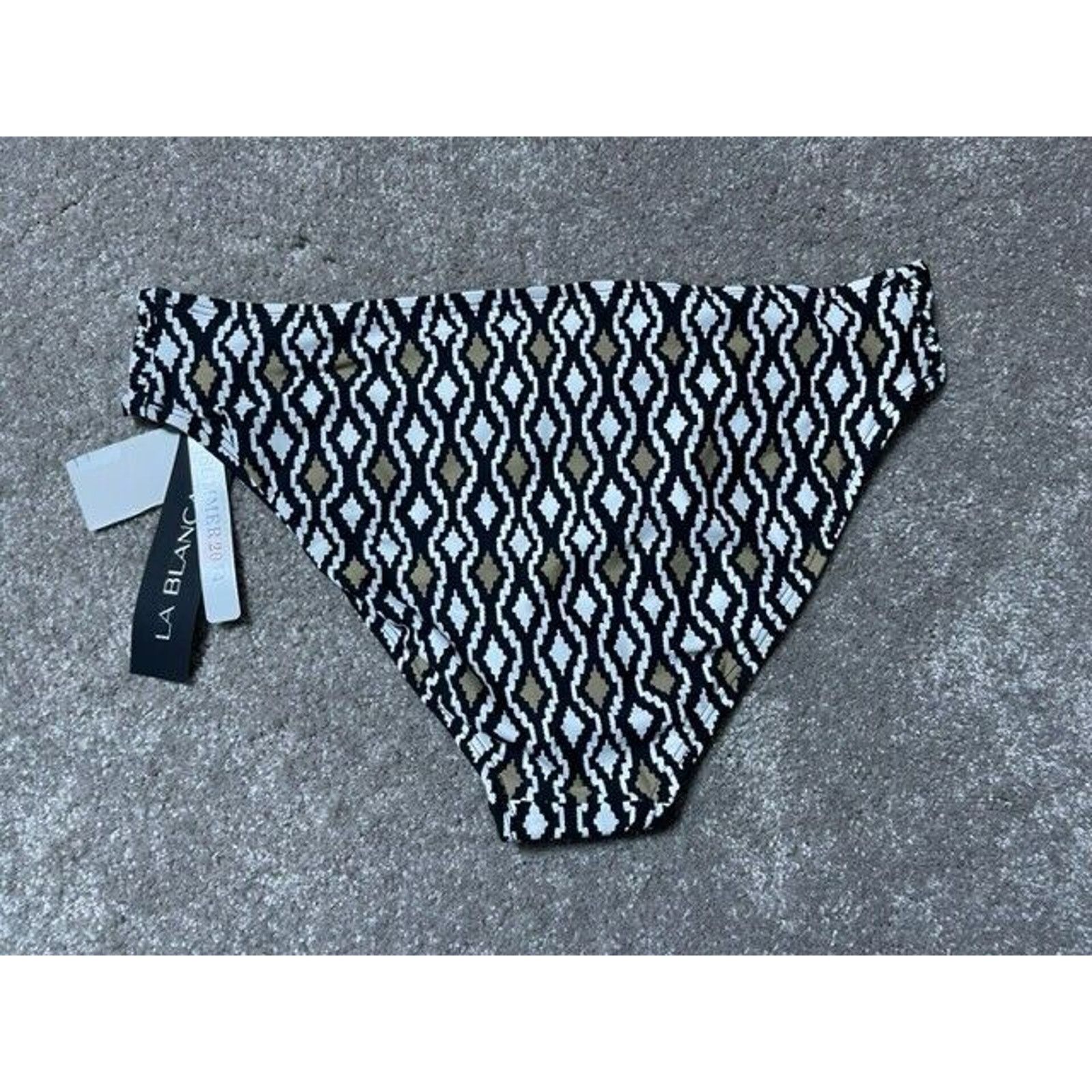 Other La Blanca Bikini Swim Bottom Womens 14 Diamond Stretch Black Size XL / US 12-14 / IT 48-50 - 2 Thumbnail