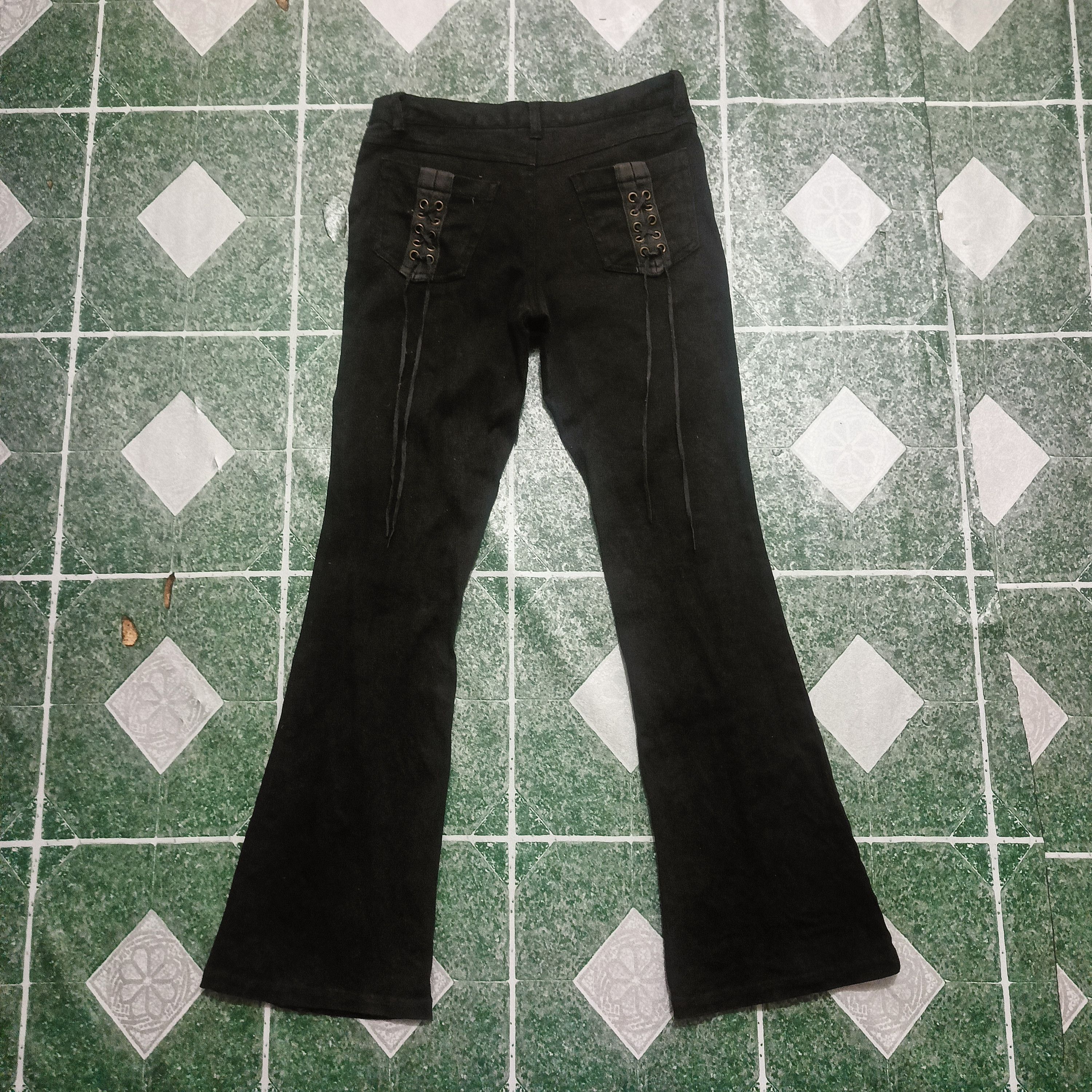 If Six Was Nine Rare!!! 90's Sky Bomber Lace up Stretch bootcut Black jeans Size 27" / US 4 / IT 40 - 11 Thumbnail