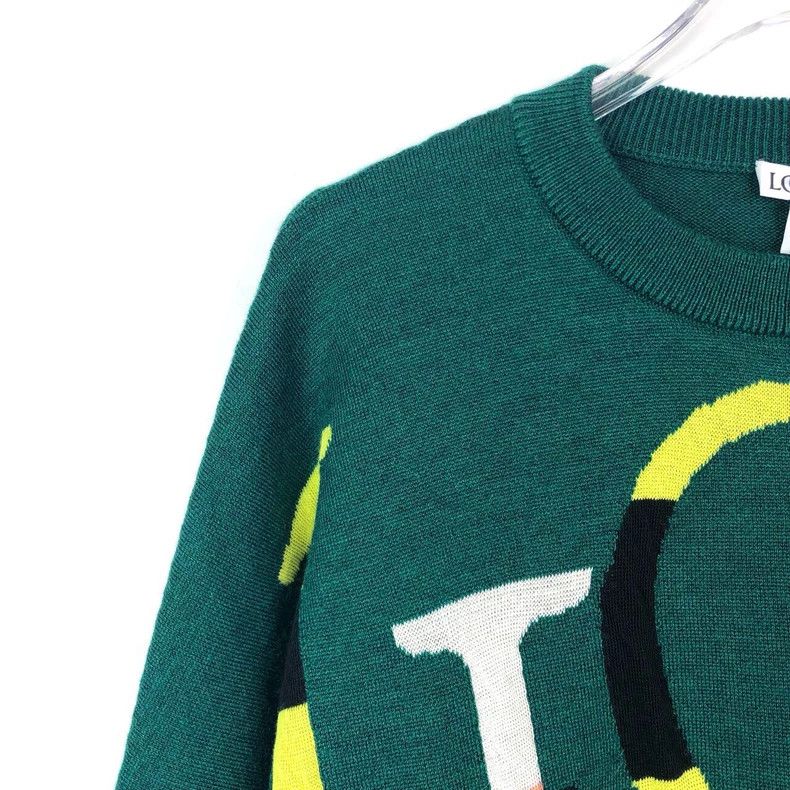 Loewe Loewe A green round-neck long-sleeved wool knitted cardiga Size M / US 6-8 / IT 42-44 - 3 Thumbnail