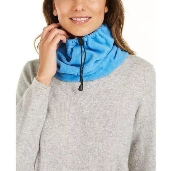 DKNY DKNY Drawstring Polar Fleece Neckwarmer, 1SFM, Blue Size ONE SIZE - 2 Thumbnail